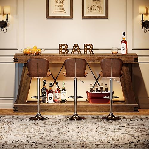 Miniatura 6 de Tribesigns Mesa consola de granja de 70.9 pulgadas, mesa larga para sofá detrás del sofá con almacenamiento, estación de consola de madera estrecha,