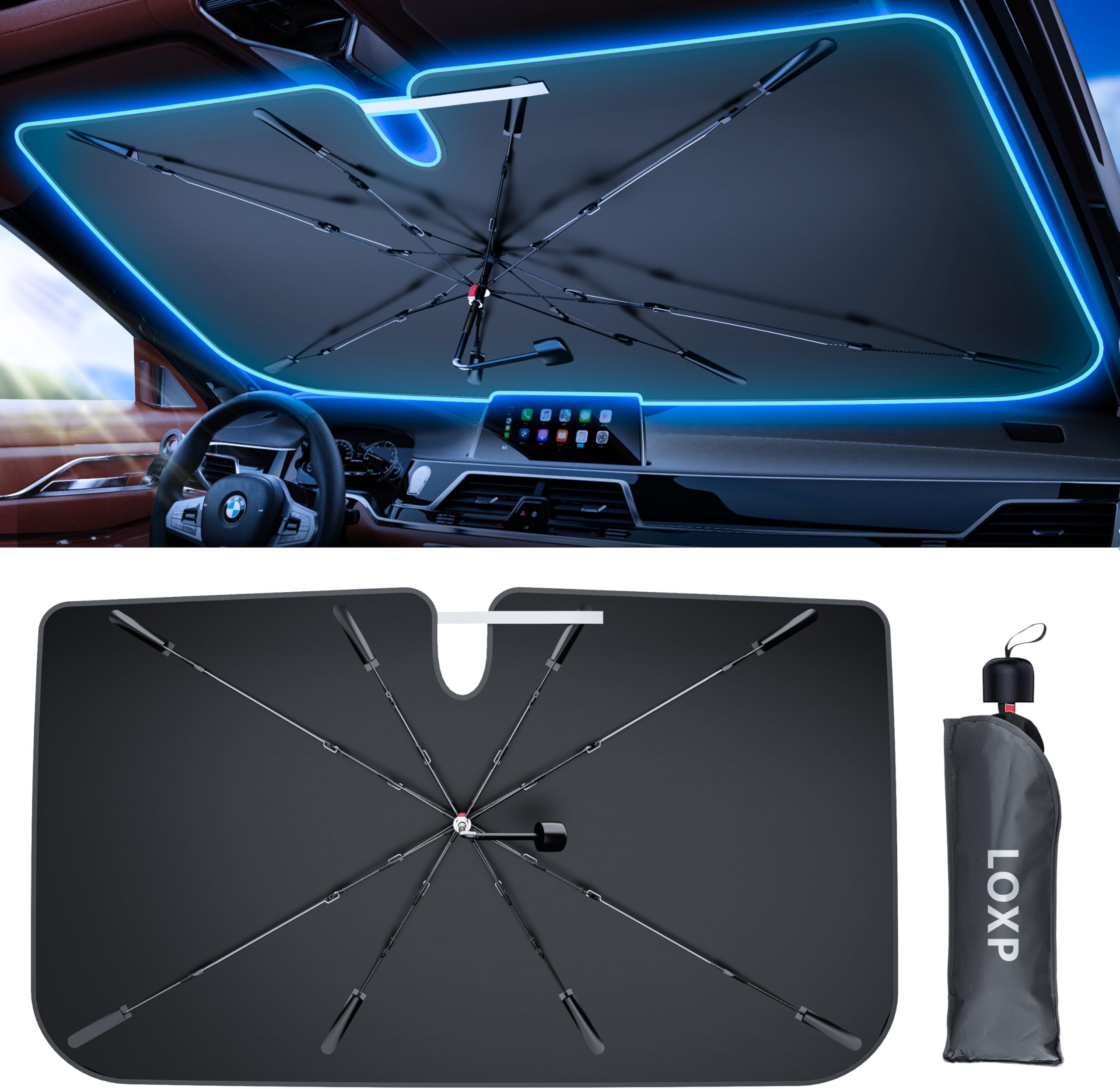 [2024 Upgrade Full Sun Protection] Windshield Sun Shade