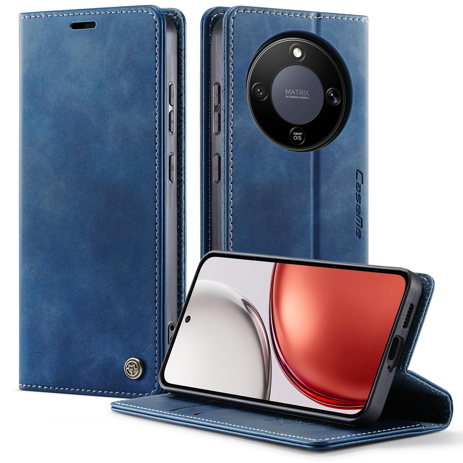 owlhold hülle für iPhone 16/17 Premium Weiches Vintage-Nubukleder klapphülle