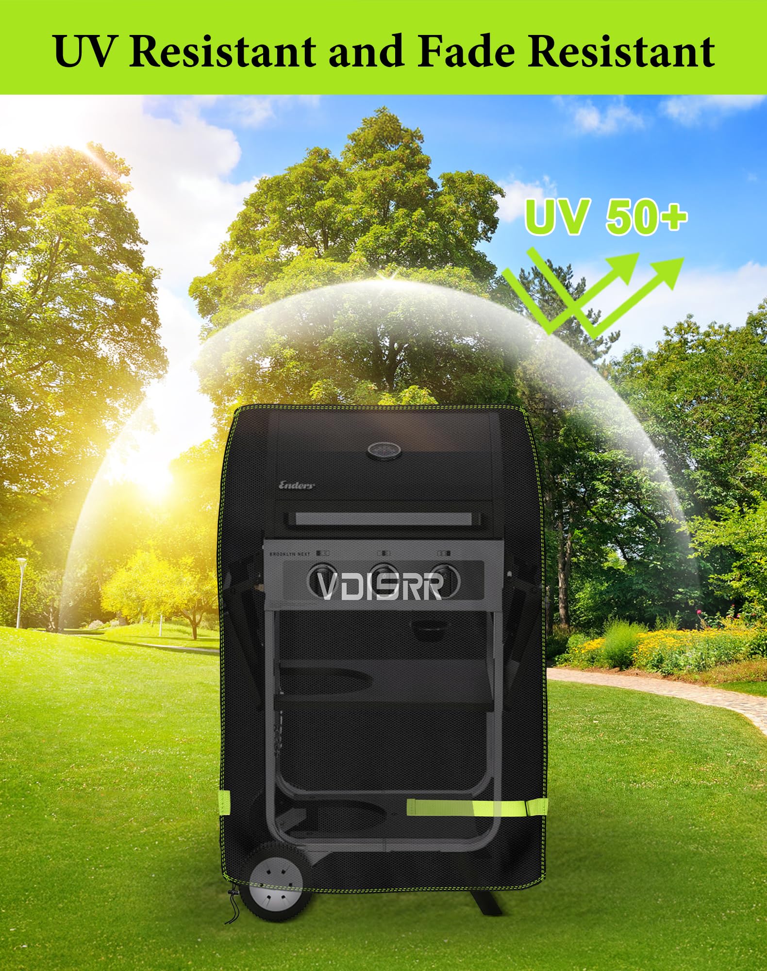 VDISRR Grillabdeckung Wetterfest, 600D Oxford Heavy Duty Abdeckhaube 90x70x110cm mit Lüftungsfenster, Grill Abdeckung Klein Grill Schutzhülle Schutz Grill vor Rost und Schimmel