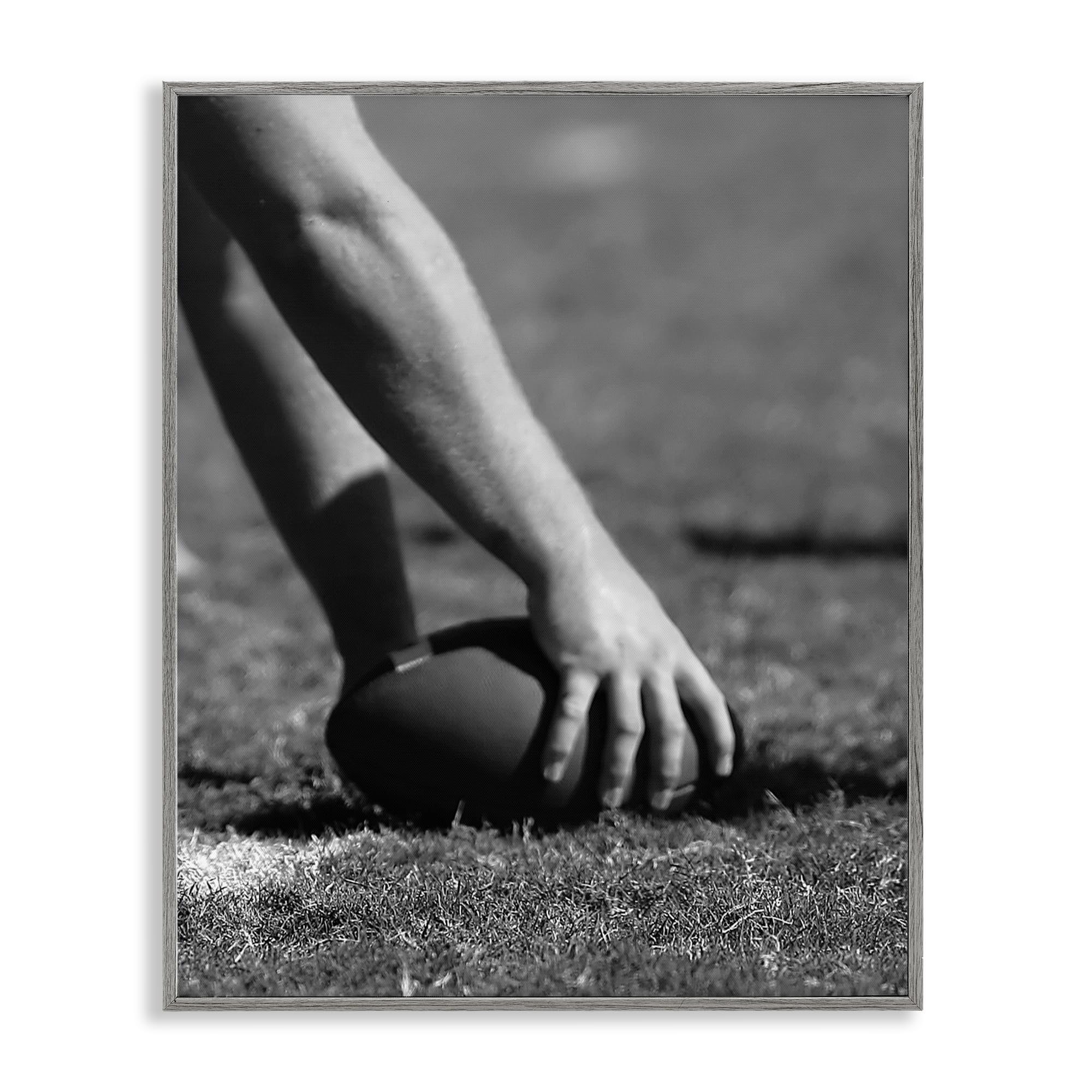 Stupell Industries Farmhouse Gray (Textured) 'Football Hike In Action'| Framed Giclee Art