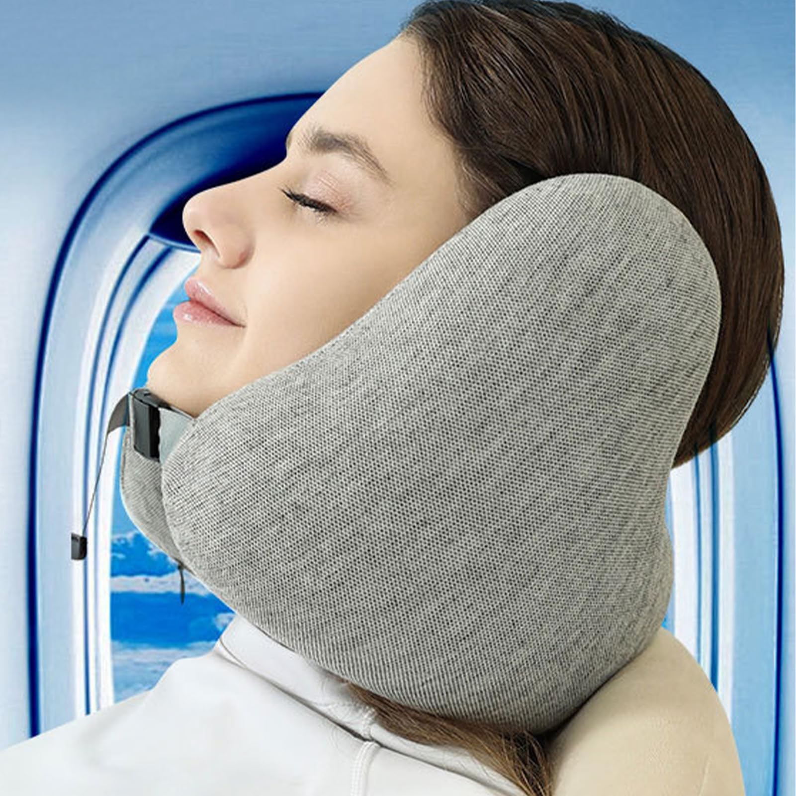 Poduszka Podróżna z Pianki Memory Foam Poduszka w kształcie litery U | Przewiewna Wspierająca i Wygodna do Krzesła, Fotela, Łóżka, Kempingu i