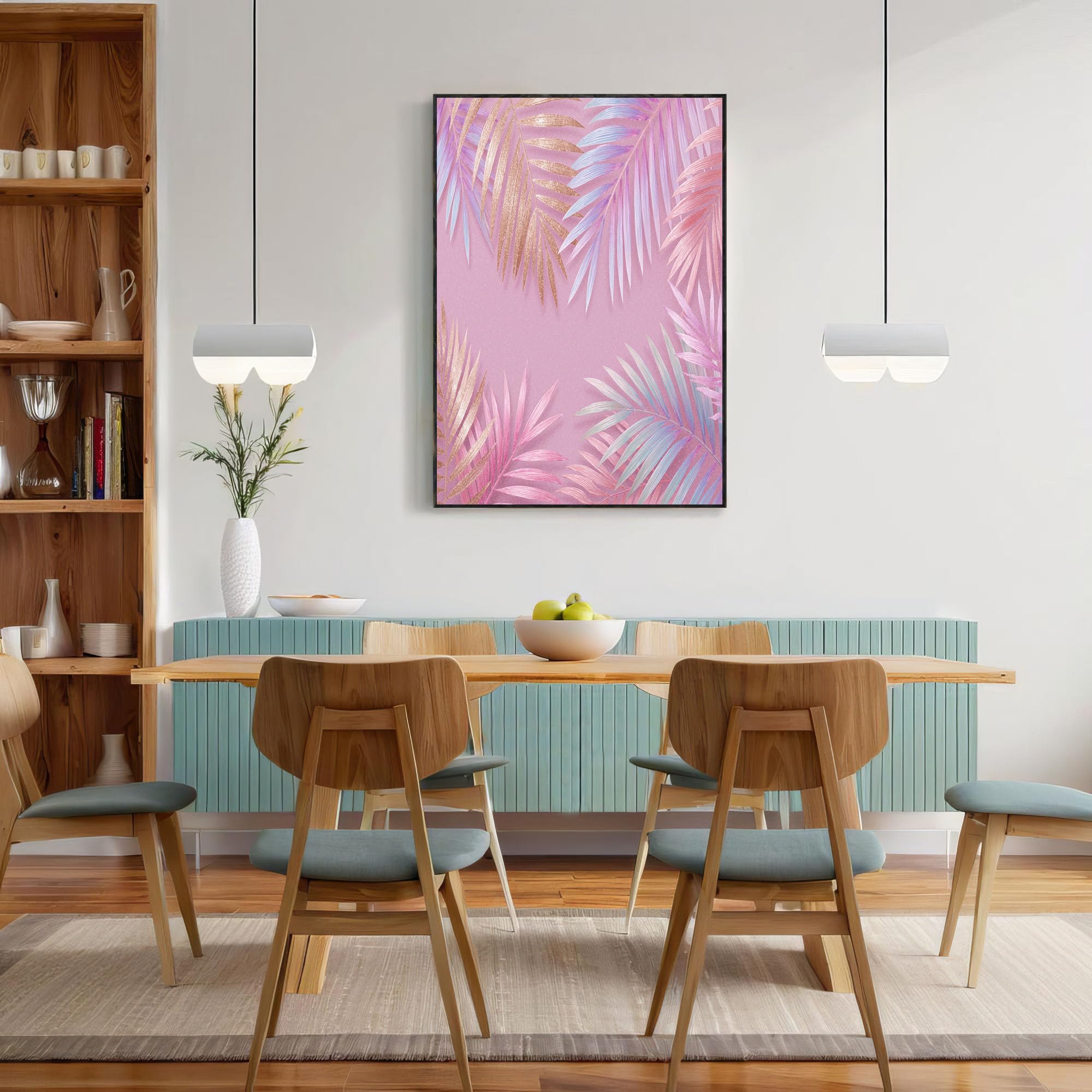 Impresión sobre lienzo de palmeras modernas en gran formato 70x100 8