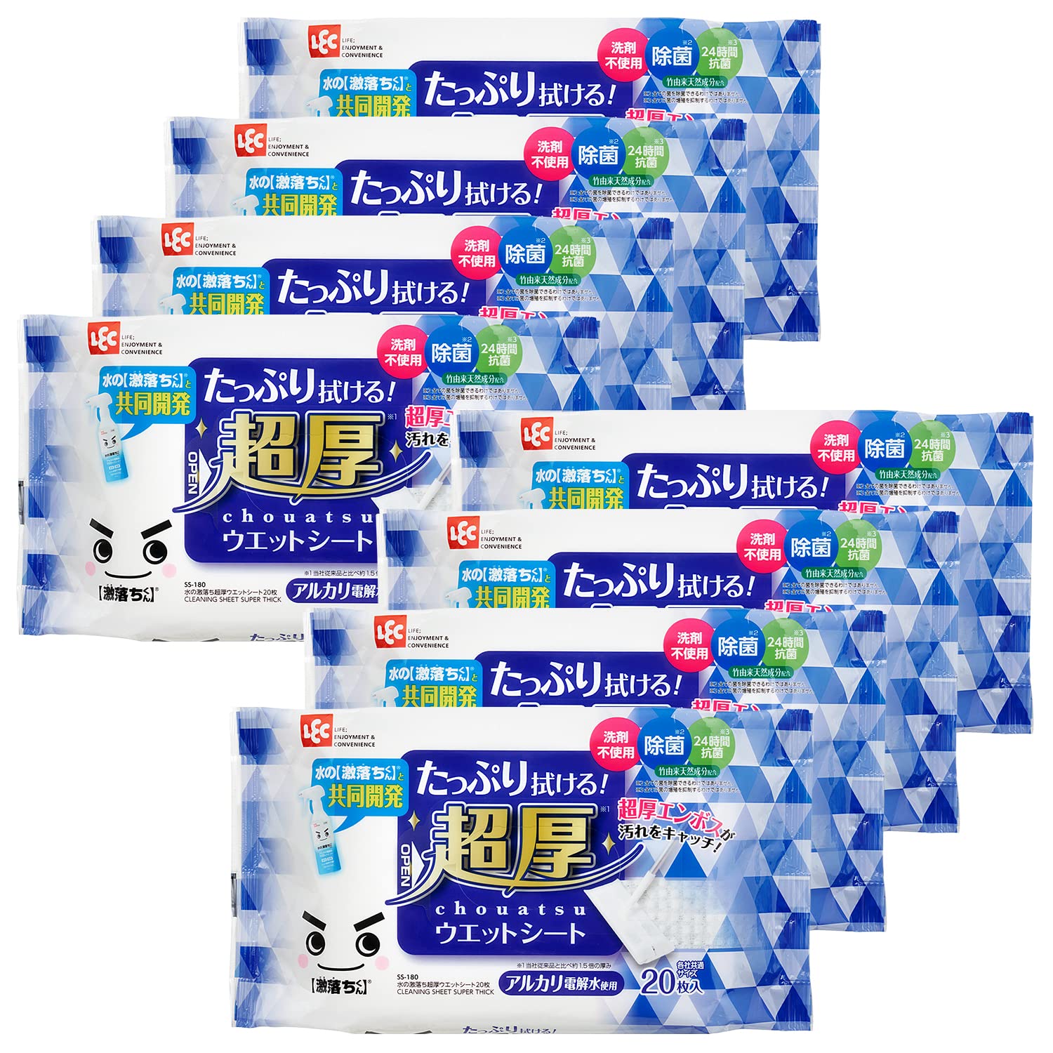 レック 水の激落ち 超厚ウェットシート（8個）