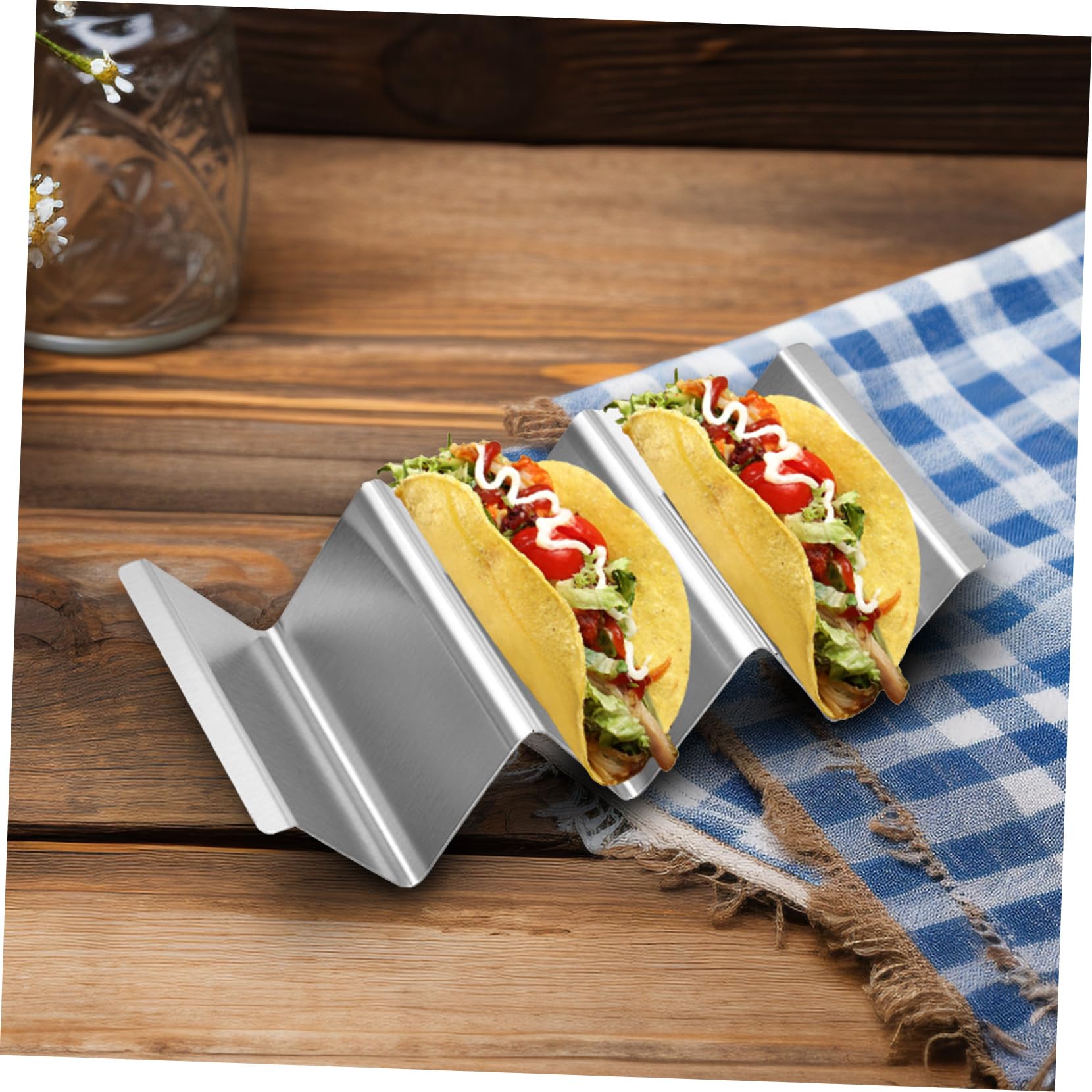 Soporte Piezas Tacos 3 Acero 4 Ranuras Inoxidable