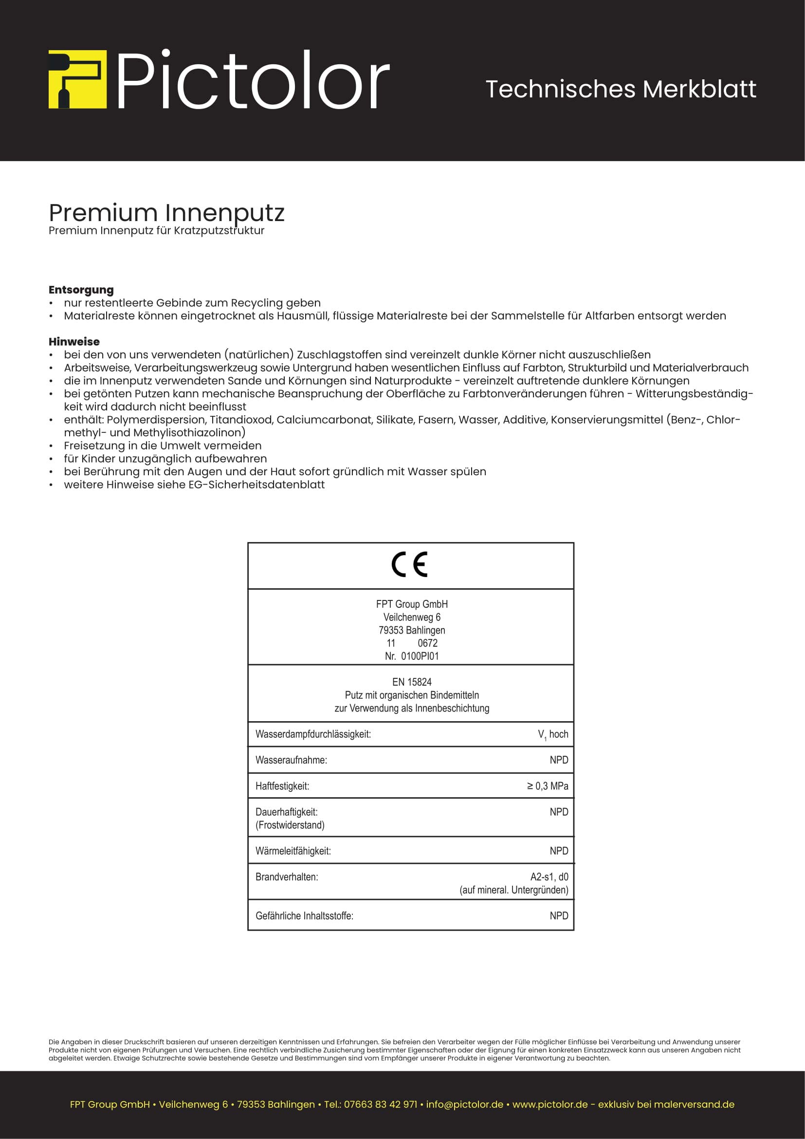 Pictolor Premium-Innenputz 25kg Körnung: 1mm