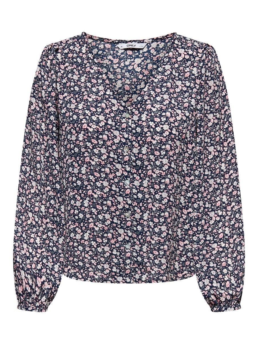 Only Women's Onlsonja Life L/S Button Top Noos Ptm T-Shirt