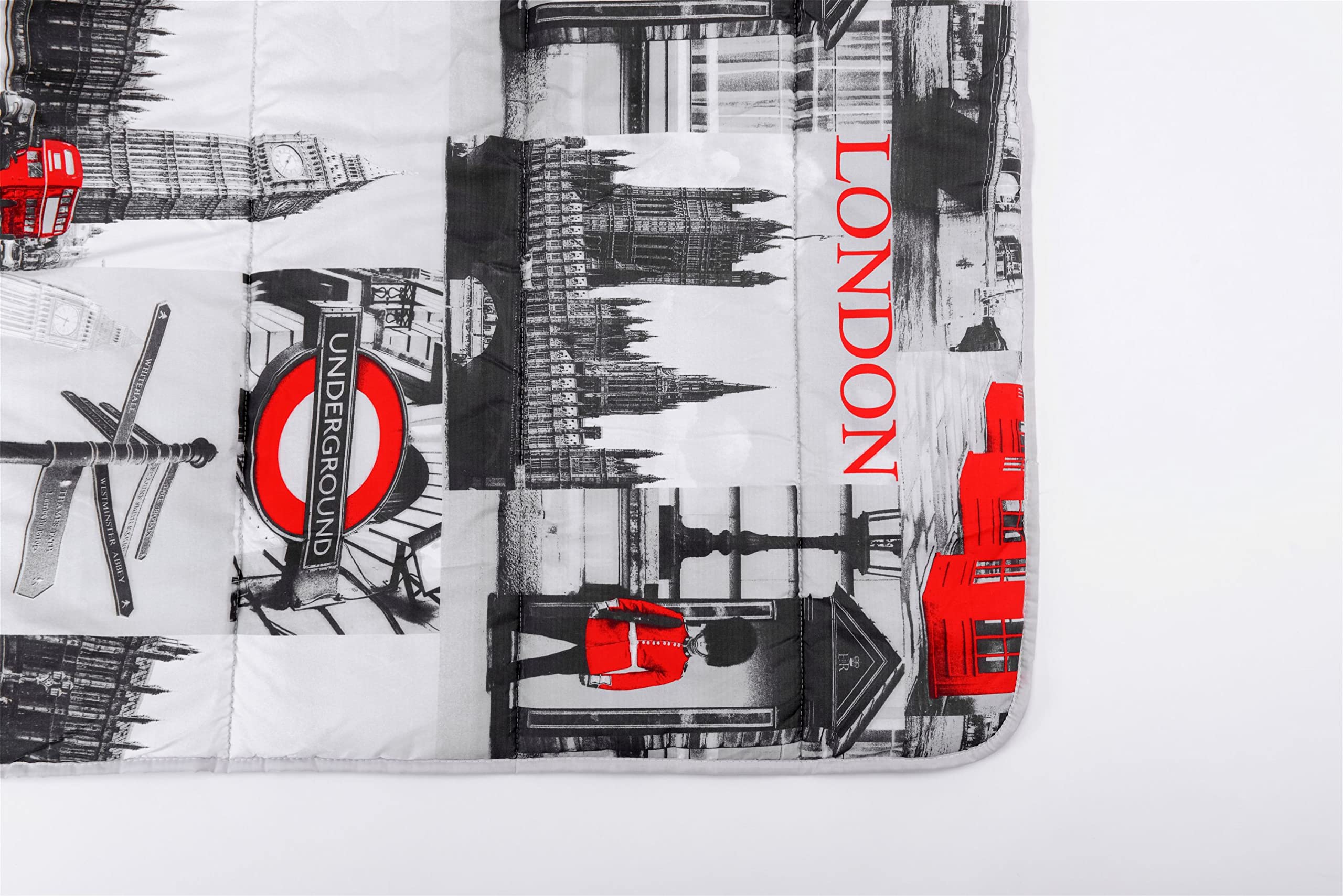 HomeLife Piumone 1 Piazza e Mezza Invernale Fantasia Londra 220X250 | Piumone Letto Autunno/Inverno Double Face | Trapunta Singola Calda Anallergica | Piumino in Microfibra |1,5P