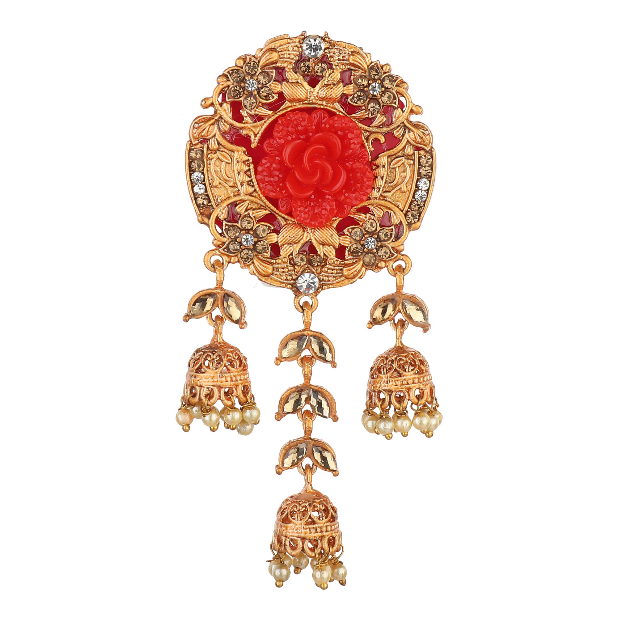 Unisex Brooch Saree Pin - Stunning Gold-Plated Saree Brooch for Women and Mens Brooch for Suit | Handmade Saree Brooches for Effortless Style-image-4