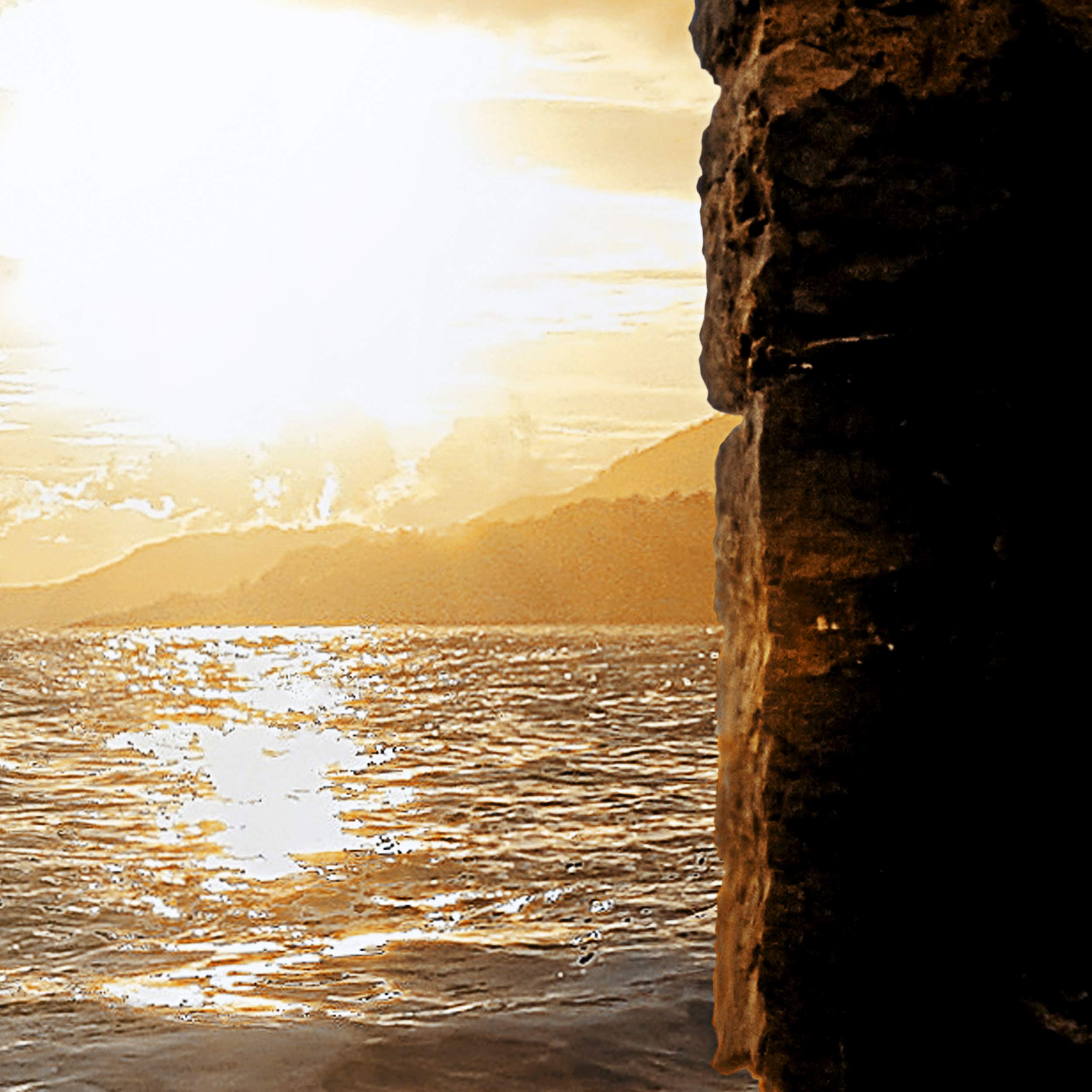 decomonkey Fotomural autoadhesivo Playa Mar paisaje Puesta de sol 98x70 cm