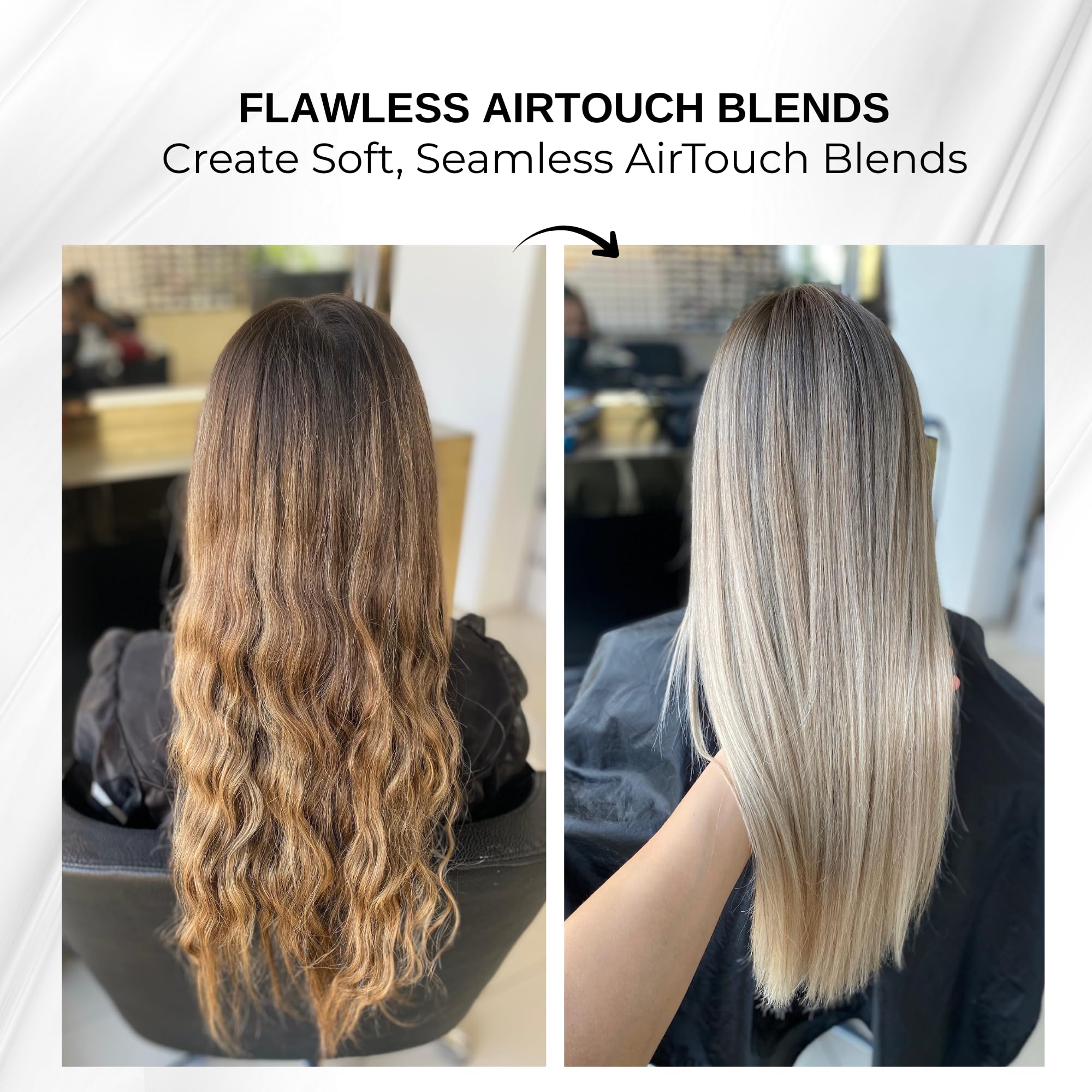 AIR Professional AirTouch Tool – Buse plate rotative pour AirTouch, balayage et mèches | Outil pneumatique de précision sans fil pour coloristes de cheveux | Comprend une poignée à cheveux et | Conçu spécifiquement pour les applications couleur AirTouch