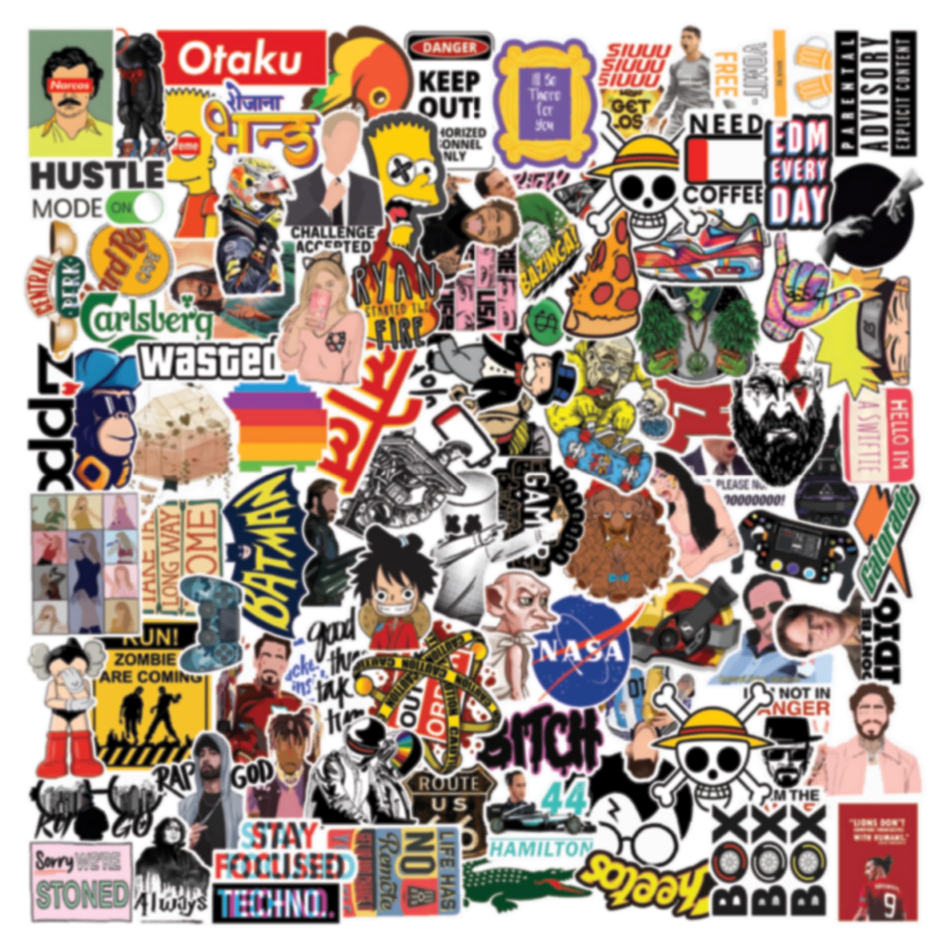 CodersParadise Vinyl Pack of 110 Laptop Stickers Random - Stickers for Laptop, Journal, Bike Helmet, Diary, Guitar, Mobile - Waterproof Residue Free, self-adhesive, 3 inch