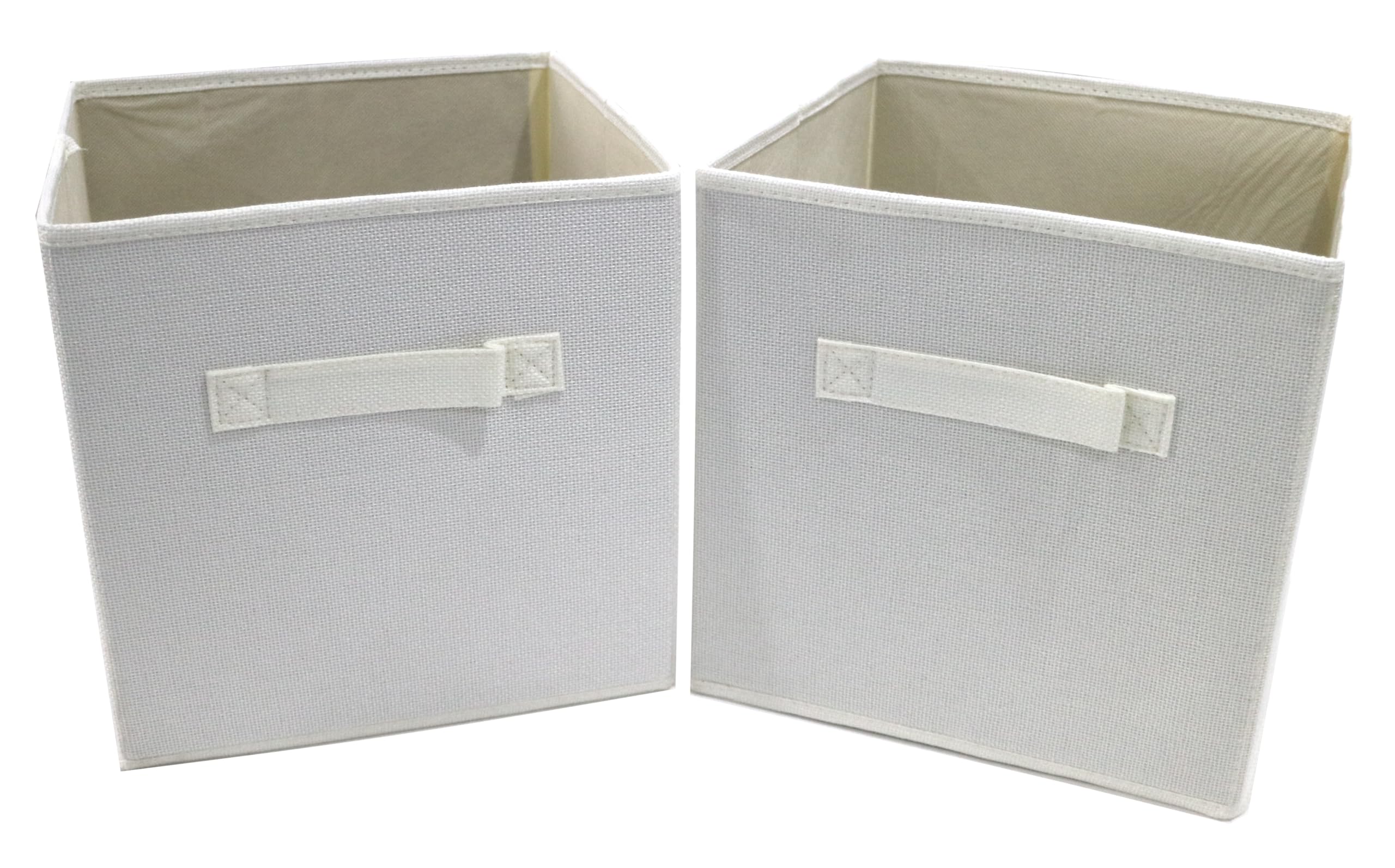Clay Roberts Storage Cubes, Storage Boxes, Pack of 2, White, Fabric Basket Set for Storage Units, 25cm x 25cm x 25cm, White Baskets, Boxes, Box, Unit Cubes
