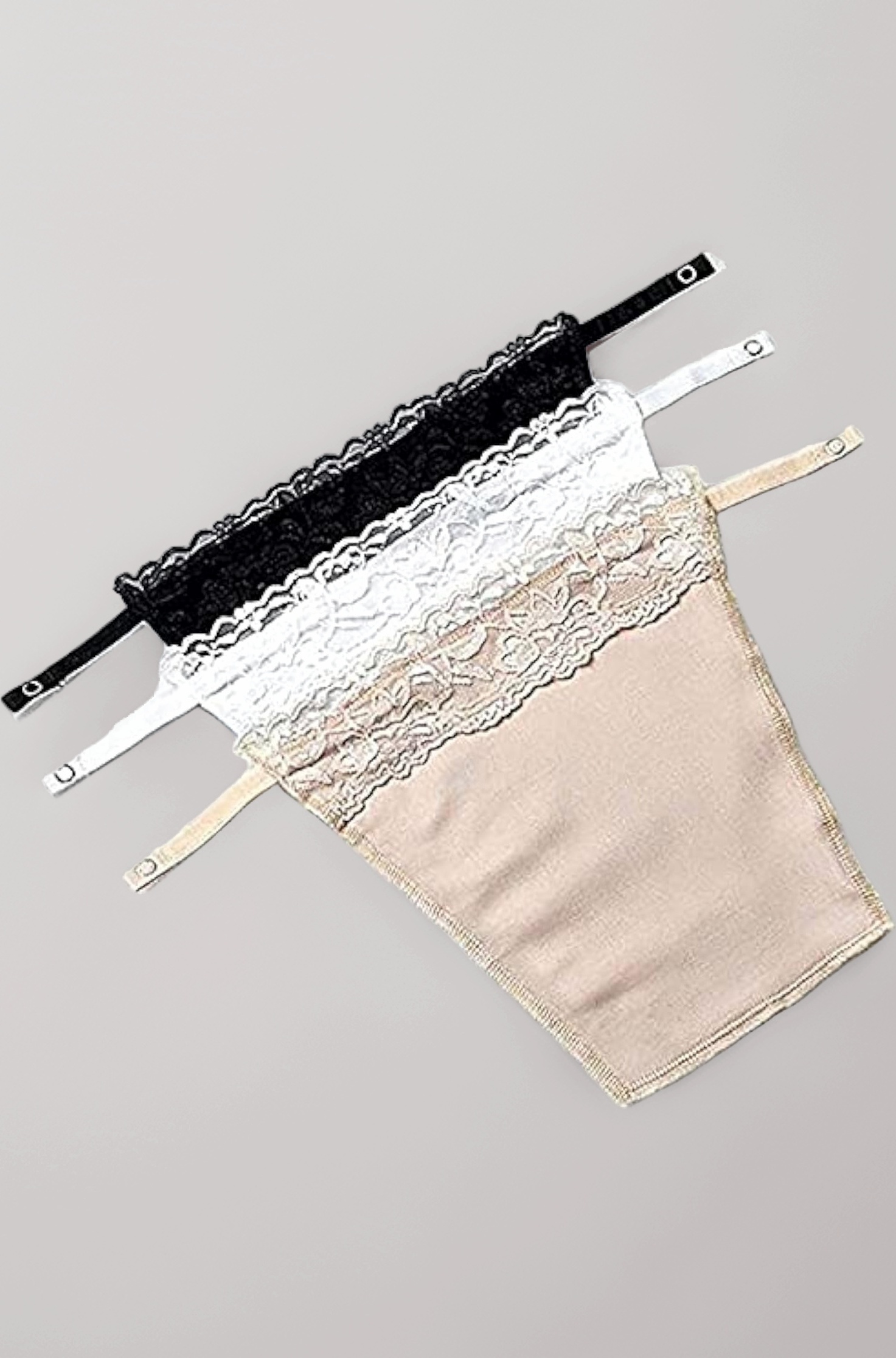 Shoppy Villa - Cotton Clip On Camisole for Women Mock Lace | Cleavage Cover | Deep Neck Cover Up Inners Cami Secret | Slip for Women Inner | Free Size | Set of 3