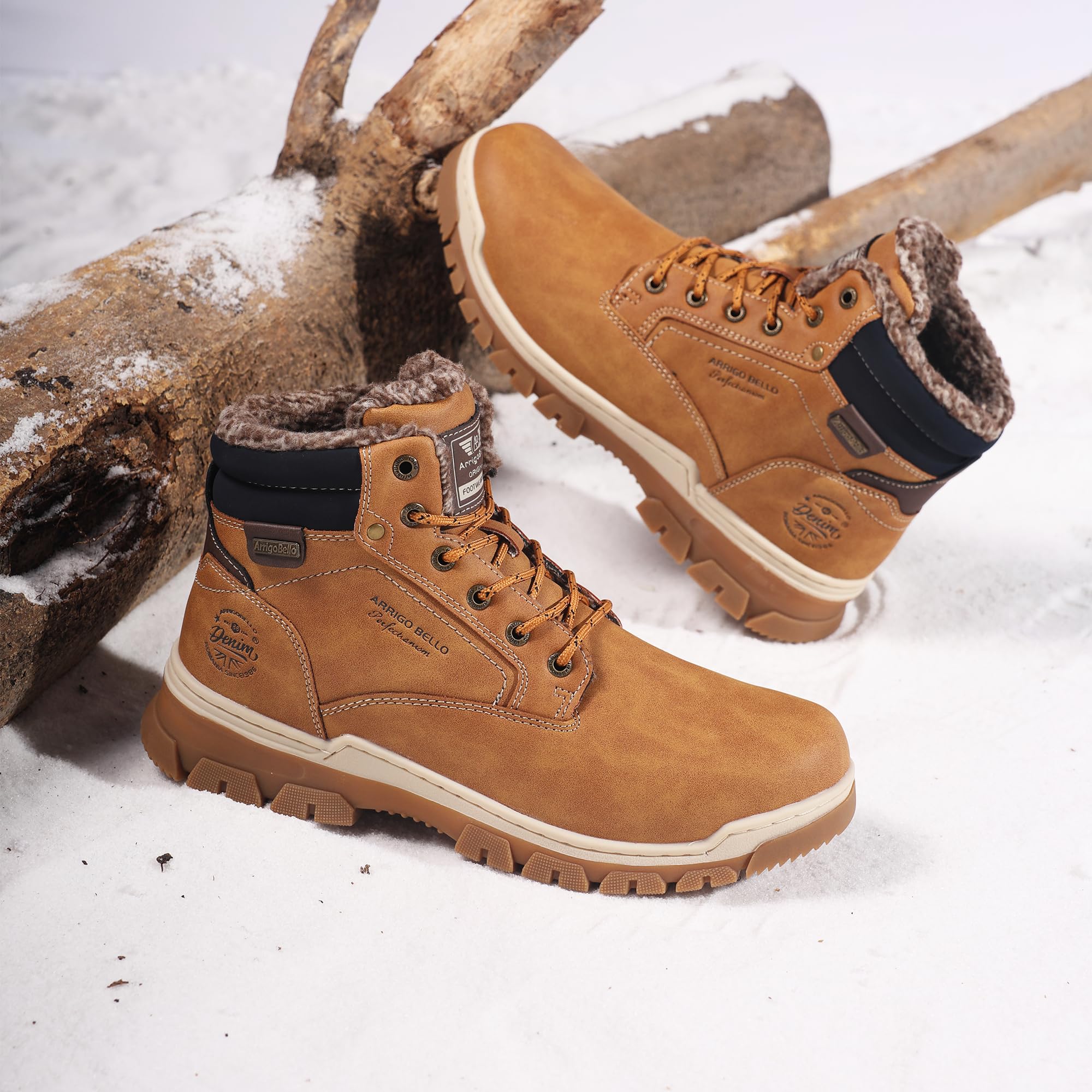 ARRIGO BELLO Botas Hombre Invierno Botines Zapato Nieve Clásico Forrado Piel Trekking Senderismo Talla 41-46