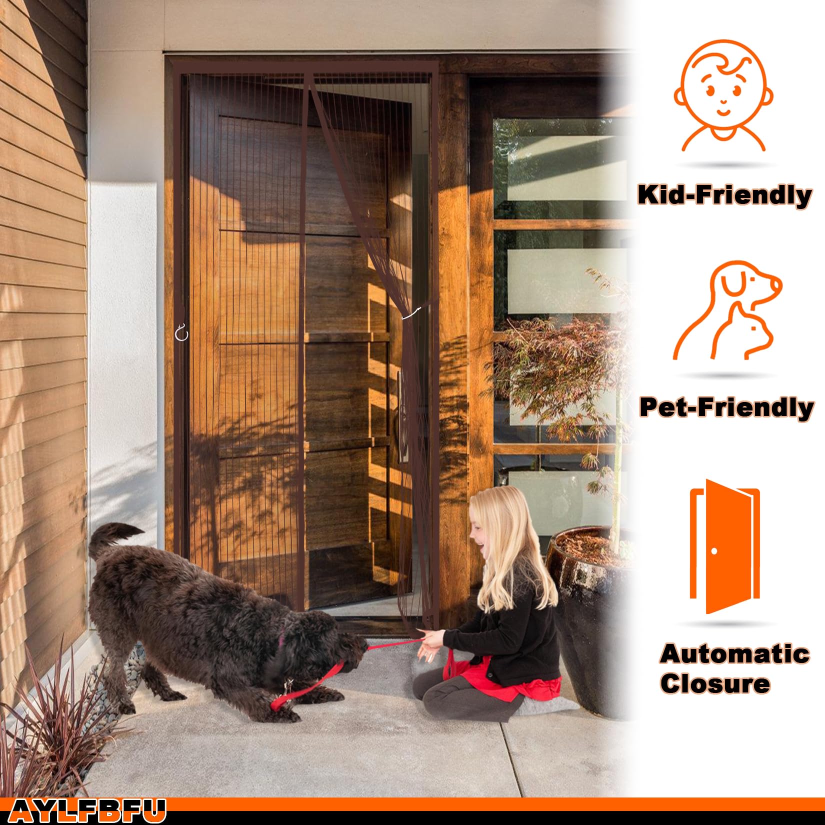 Door Magnetic Screen, 27.6 x 98.4 Inches Magnetic Closure Heavy