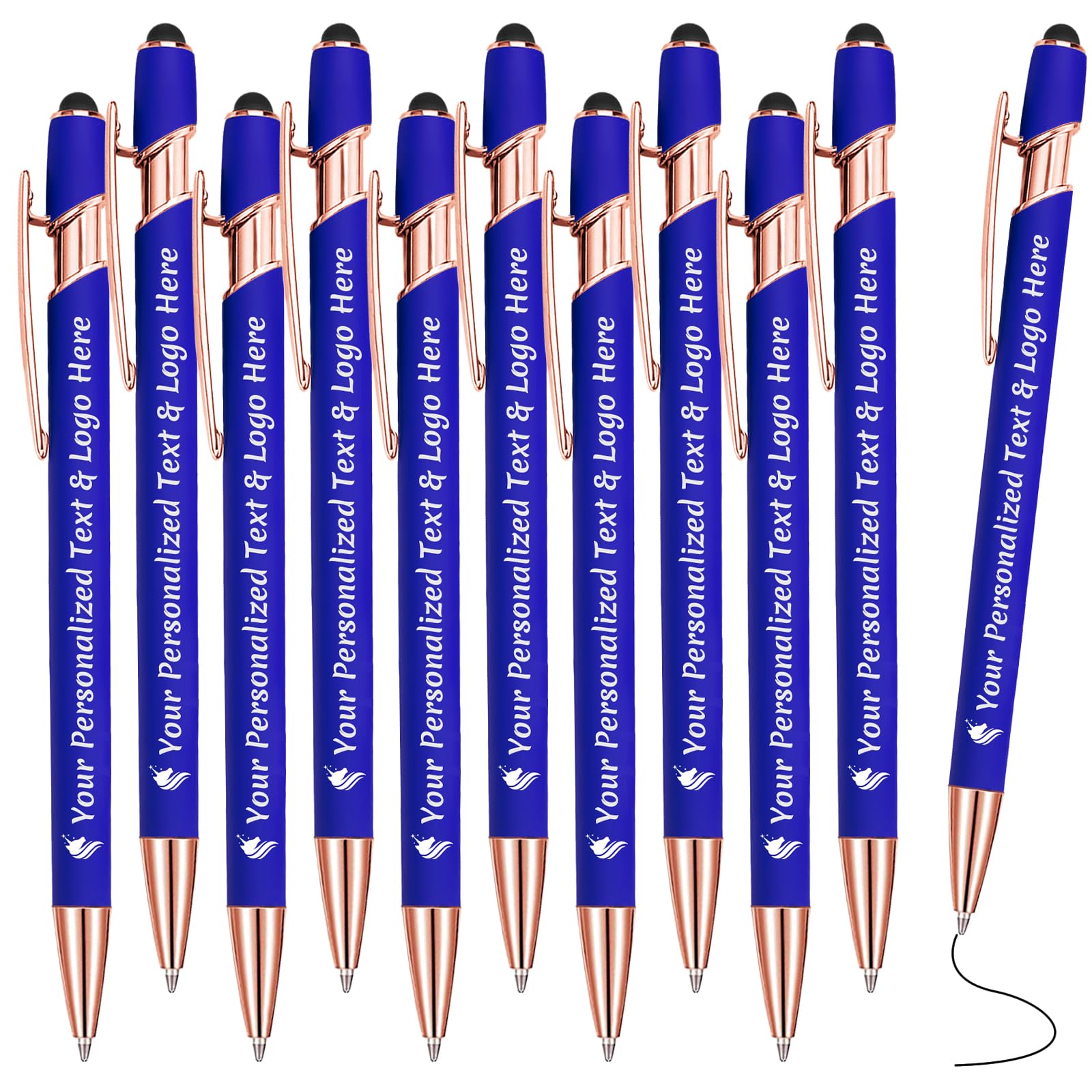 STREADVE Personalized Custom Pens 10 Engraved Writing Pen with Name Logo, Customized Promotional Items Stylus Pen Gifts for Men Women Realtor Nurse