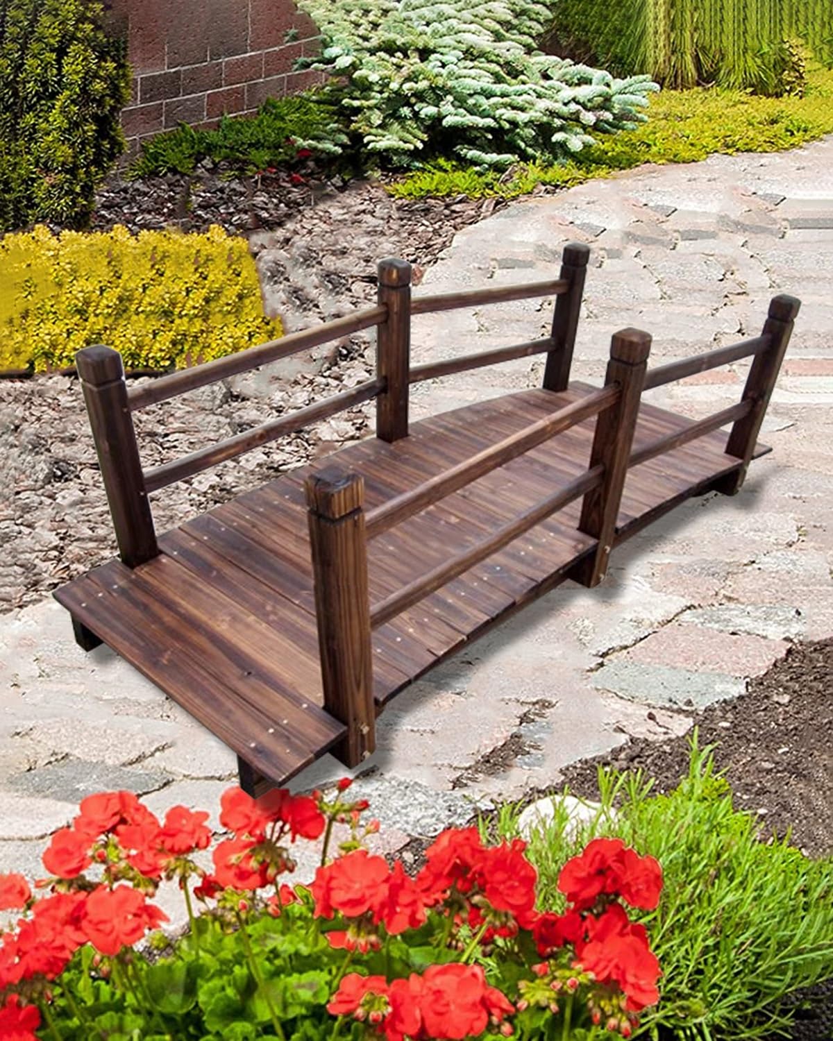 Amazon.com: ZIMGOD Wooden Bridge for Garden Pond 4.6 5 6 ft
