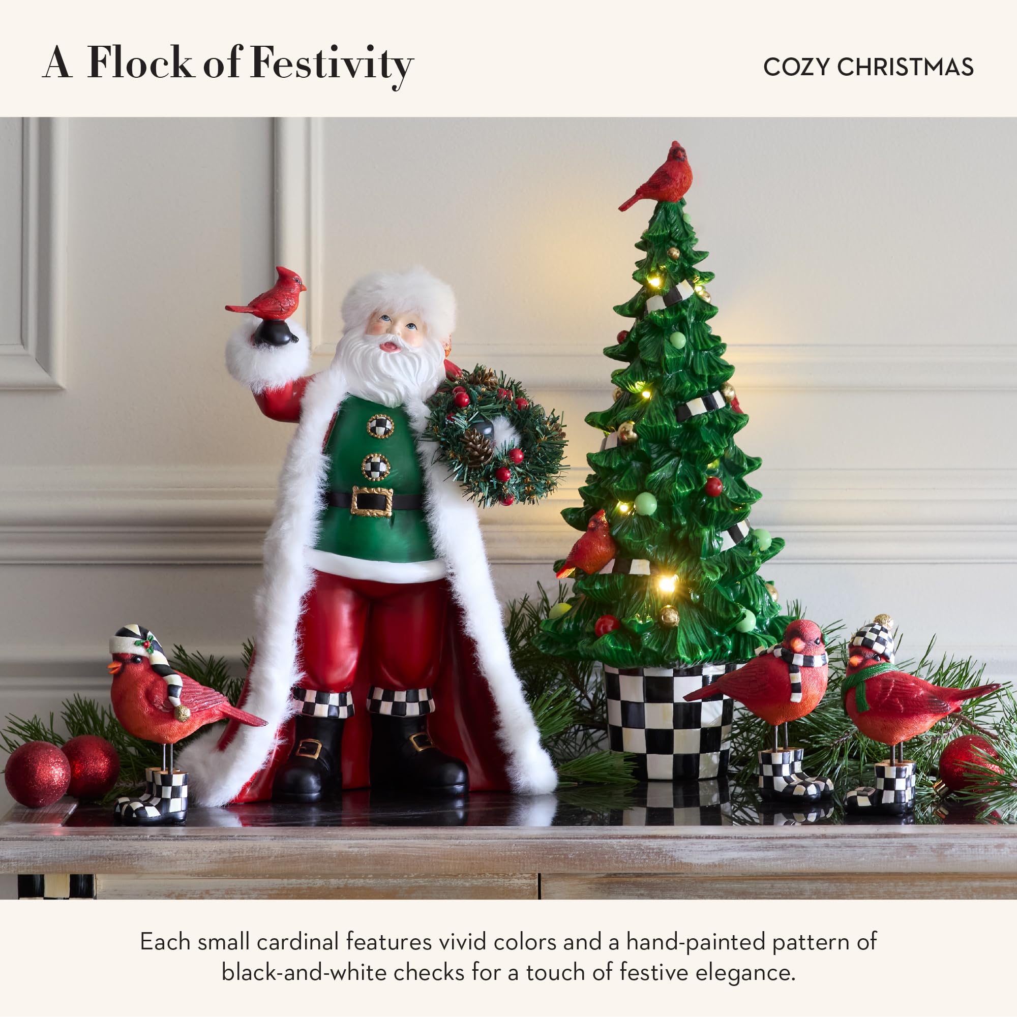 Amazon.com: MACKENZIE-CHILDS Cozy Christmas Cardinals, Winter