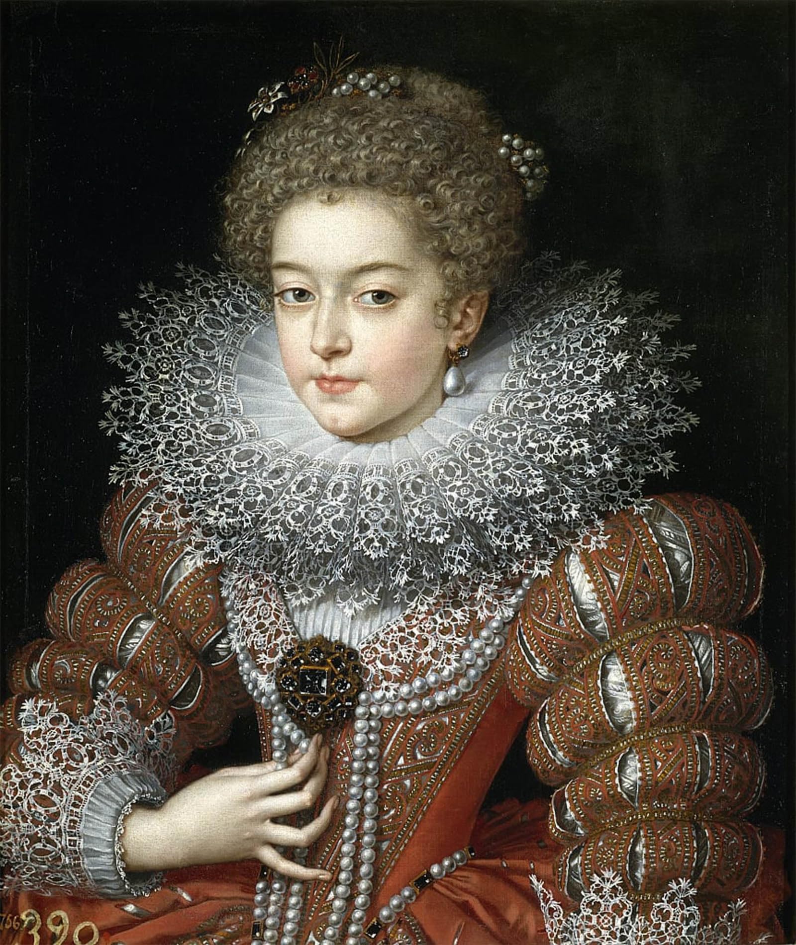 SERENDIPITP Retro Picture Poster Wall Art Pictures Painting Portrait of Queen Queen Consort of Spain by Pourbus the Younger Wall Art Canvas Print for Wall Decor 60x90cm