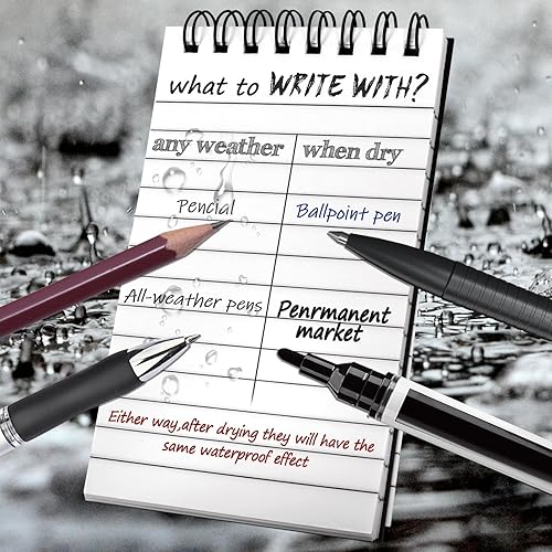 Miniatura 3 de VOKOY Paquete de 6 cuadernos de bolsillo impermeables, bloc de notas de papel de piedra pequeño a rayas, mini bloc de notas para todo tipo de clima,