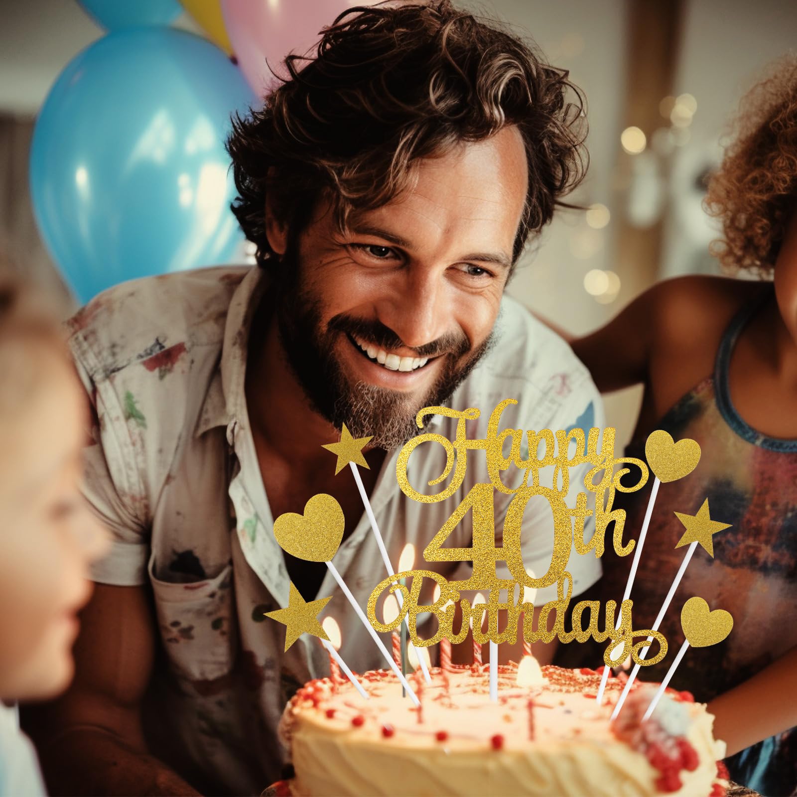 Fxxk I‘m 40! Geburtstagstorten-Topper – Gold-Glitzer, 6,1 Zoll – 40er Party Deko – Kuchenaufsatz Aus Doppelseitigem Glitzerkarton