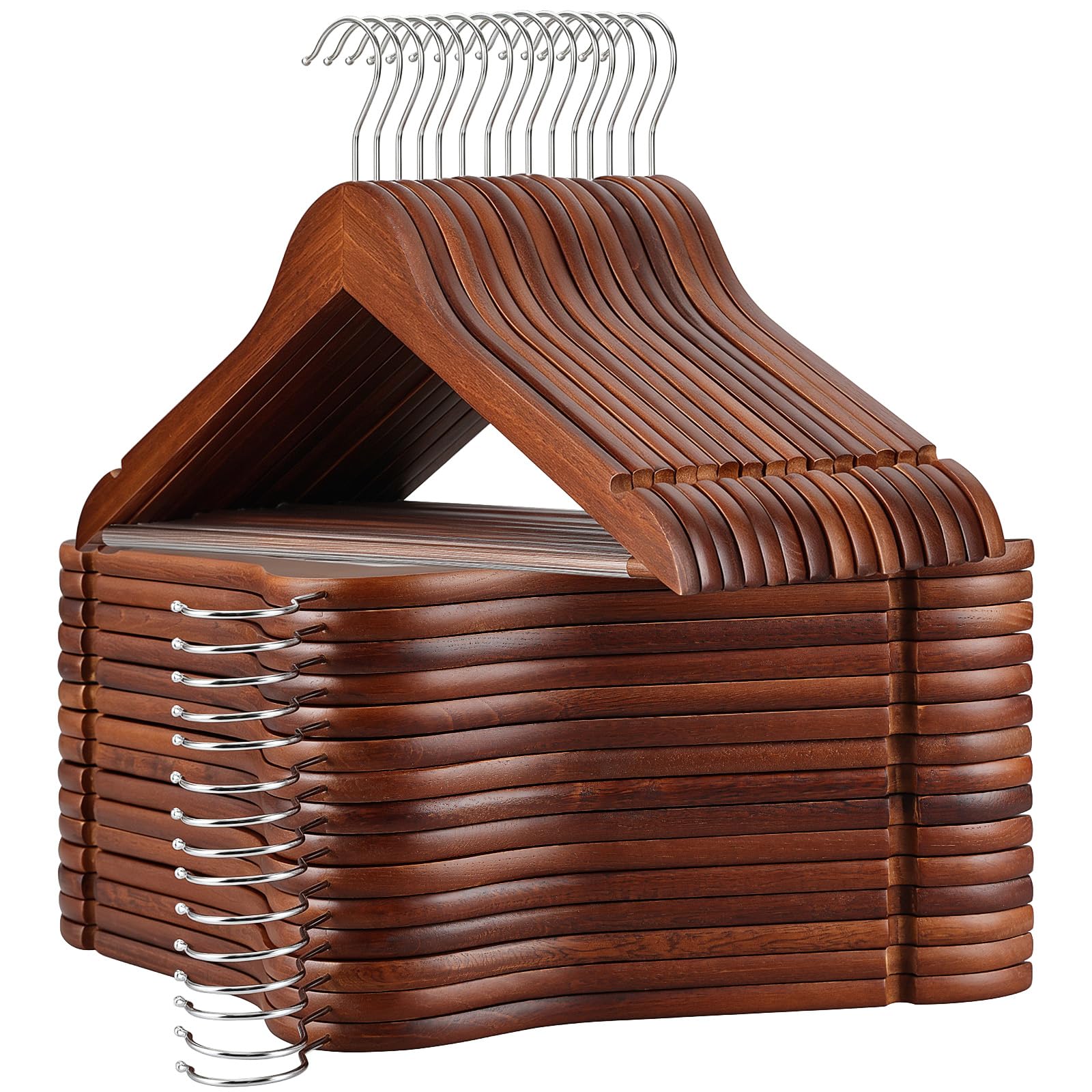 Amazon.com: TOPIA HANGER Walnut Wooden Hangers 30 Pack, Wood