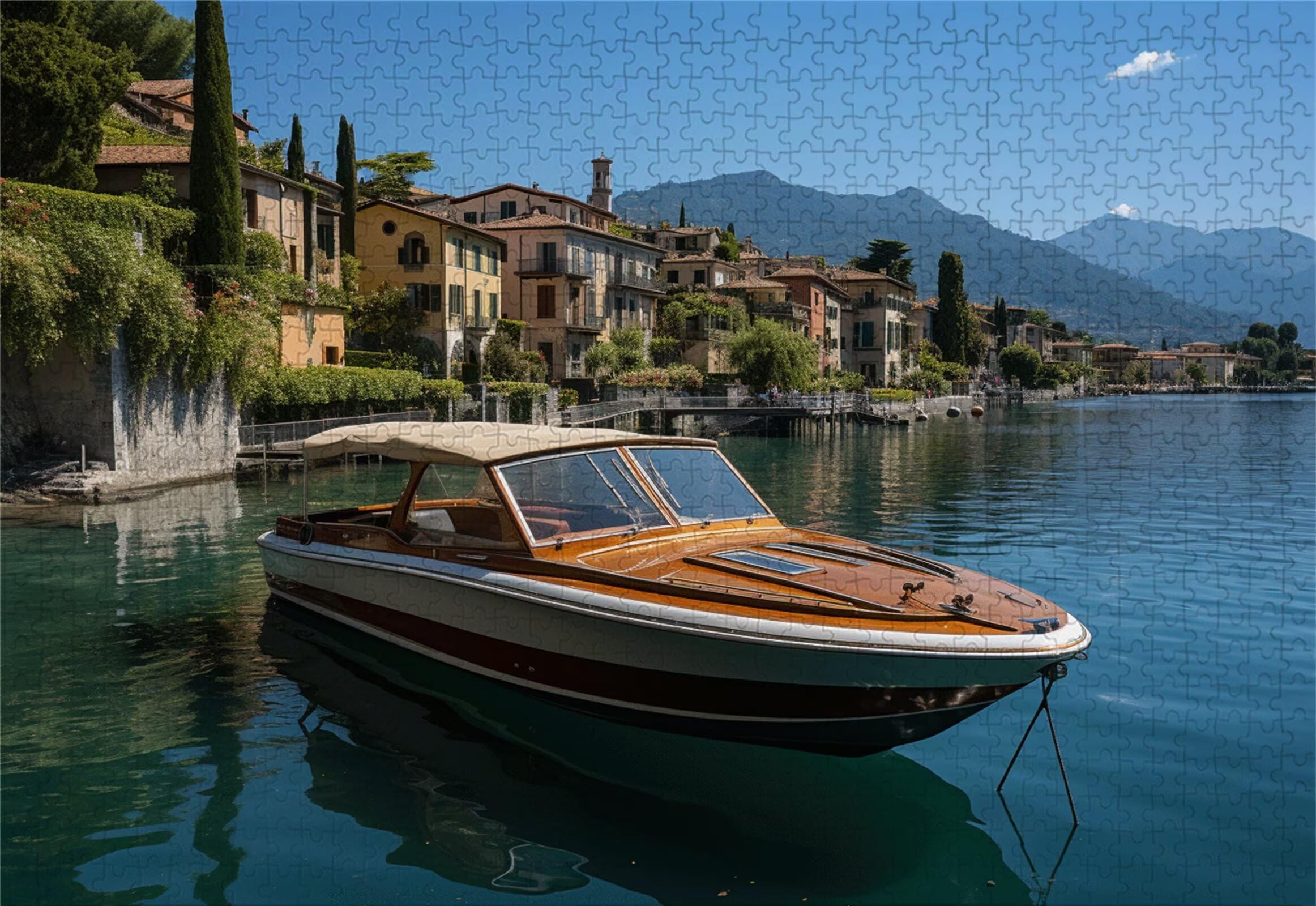 Bateau Puzzle 5000 Pieces Adultes Paysage Puzzles Classiques Panorama Bois Difficile Impossible Geant Jigsaw Jeu éducatif Défi Jouet pour Enfants et Adulte dès 14 Ans Cadeau Homme Femme Boxed P-419