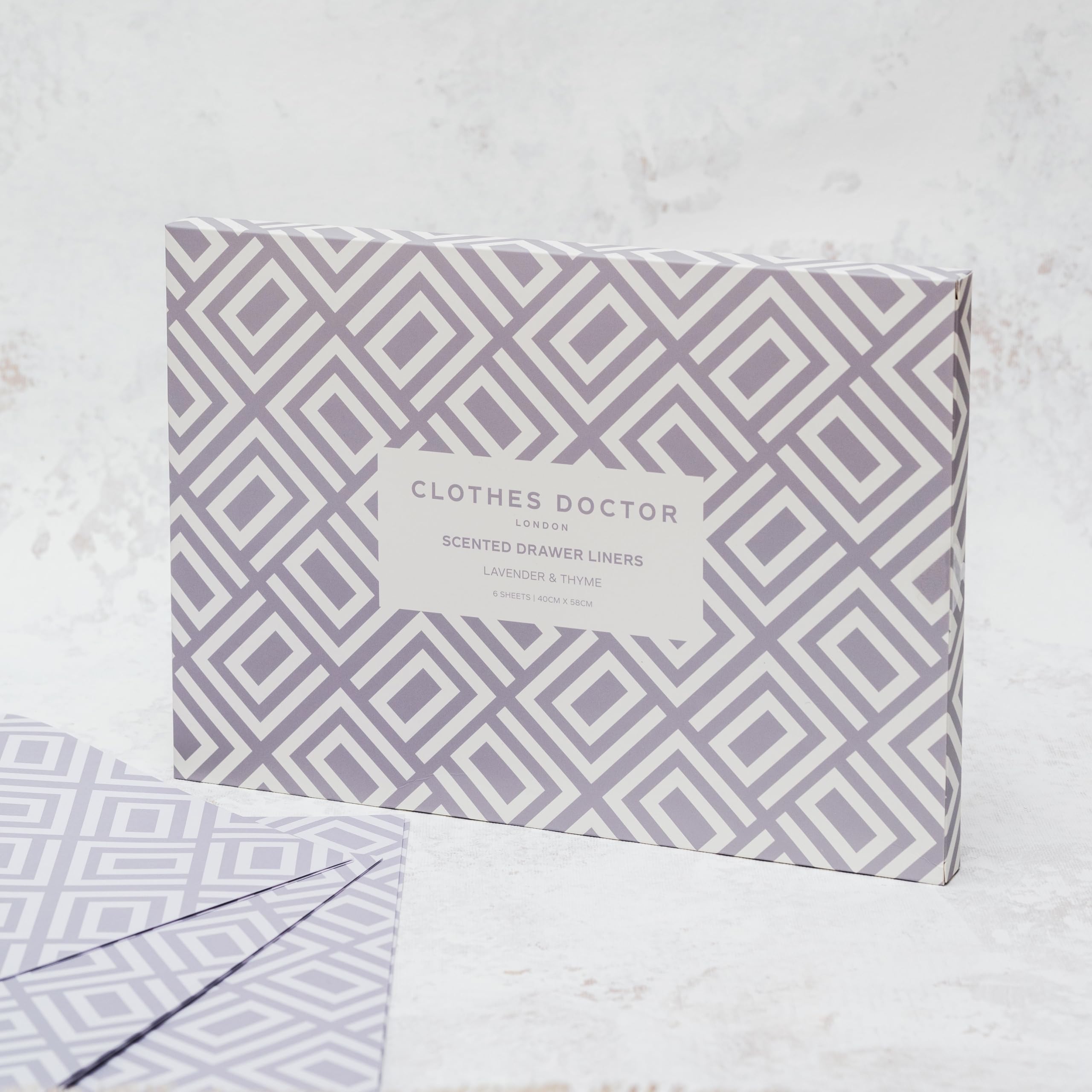 Scented Drawer Liners Infused with Essential Oils - 6 Large Sheets (58cm x 40cm), Lavender & Thyme, 40W x 58L cm - Image 3