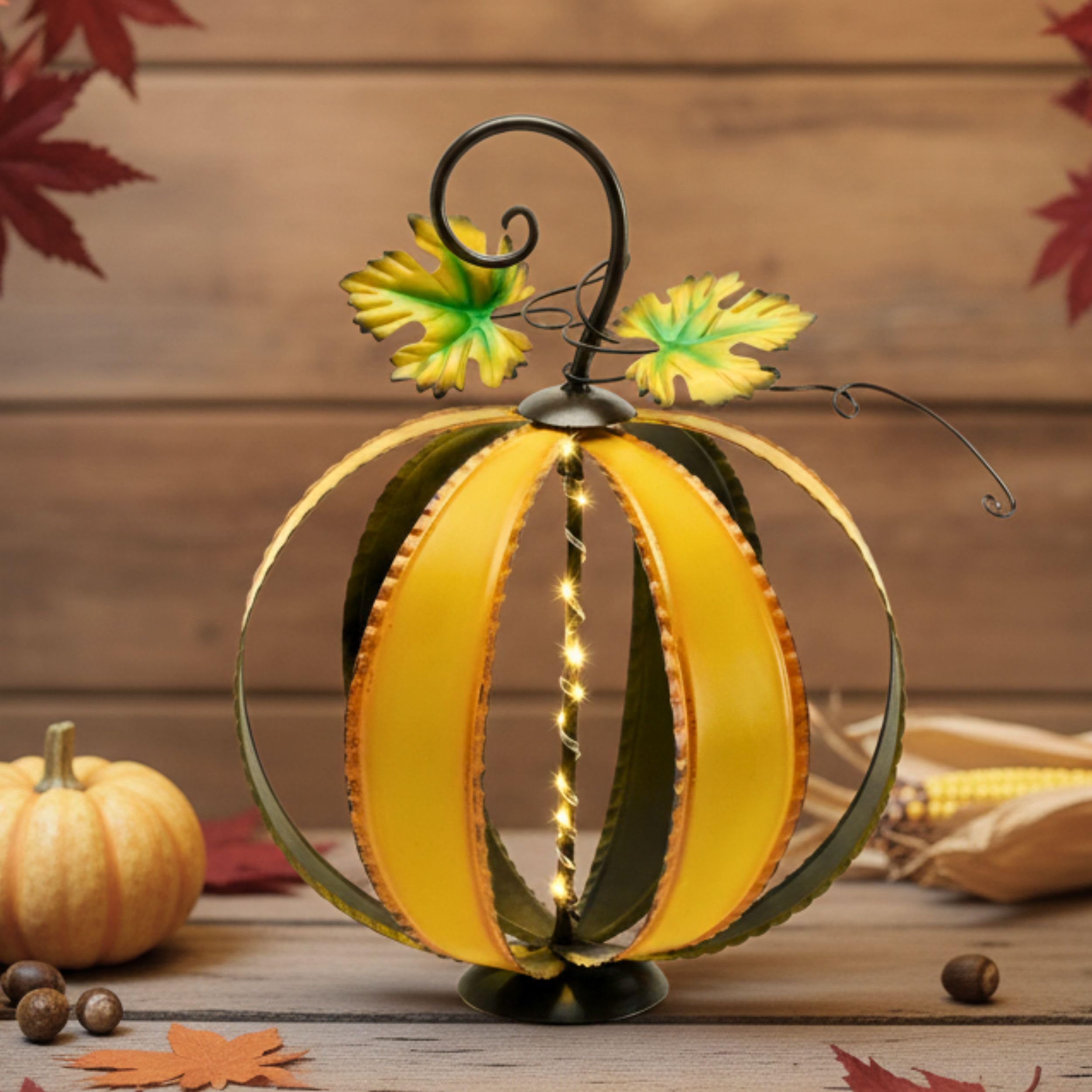 Statue de jardin grand format citrouille lumineuse
