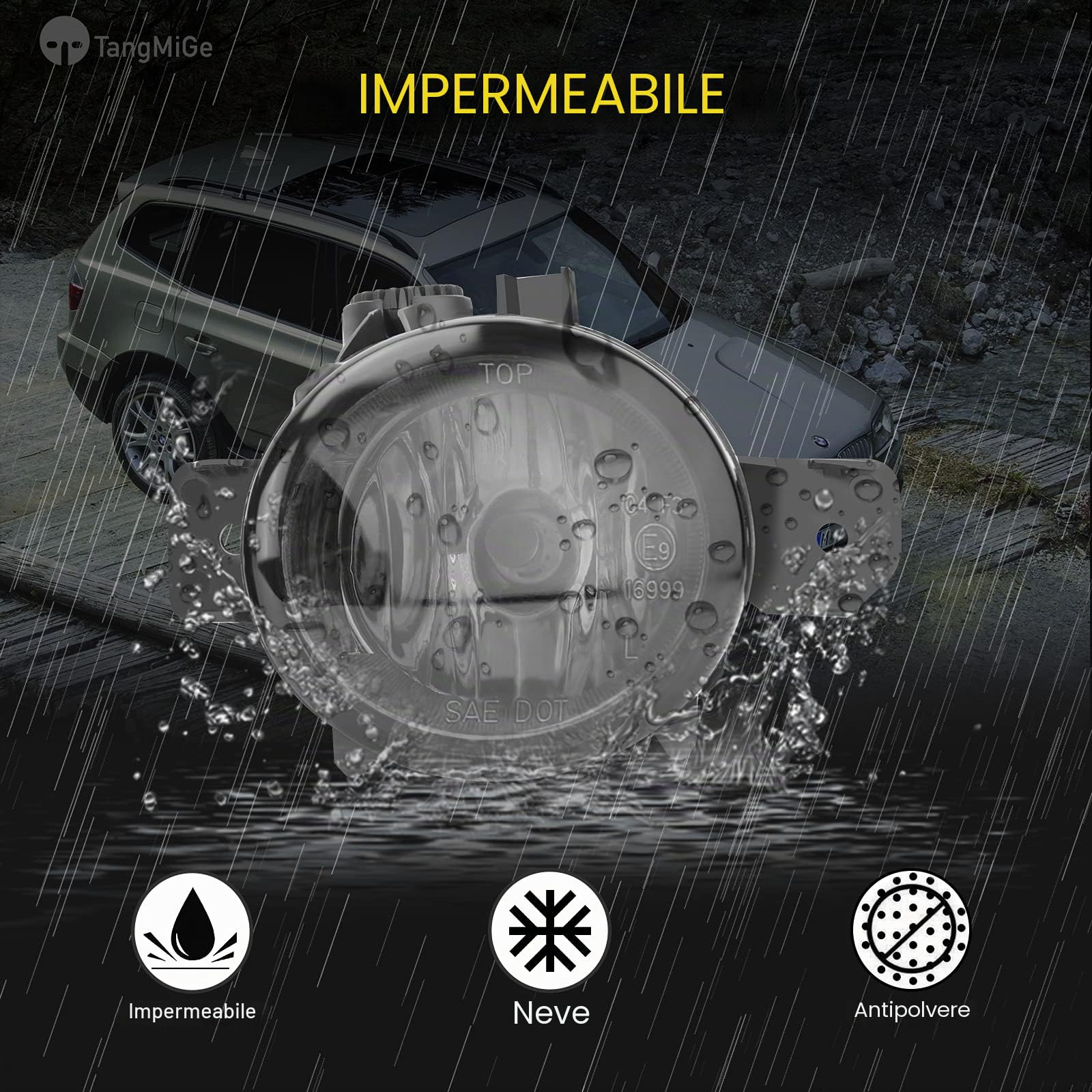 TangMiGe Fendinebbia compatibile con BMW E70 E81 E83 E84 E87, X1 X3 X5, Serie 1 CPE/CONV, per paraurti standard/aerodinamici, fari non adattivi, 2003-2015, 1 Paio (Fumo Nero)