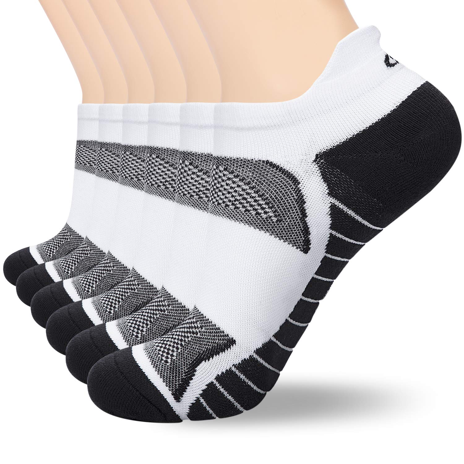 Running Socks Cushioned Trainer Socks for Men Women Ladies Anti Blister  Sports Socks Cotton Ankle Socks Low Cut Athletic Walking Socks (6 Pairs/3