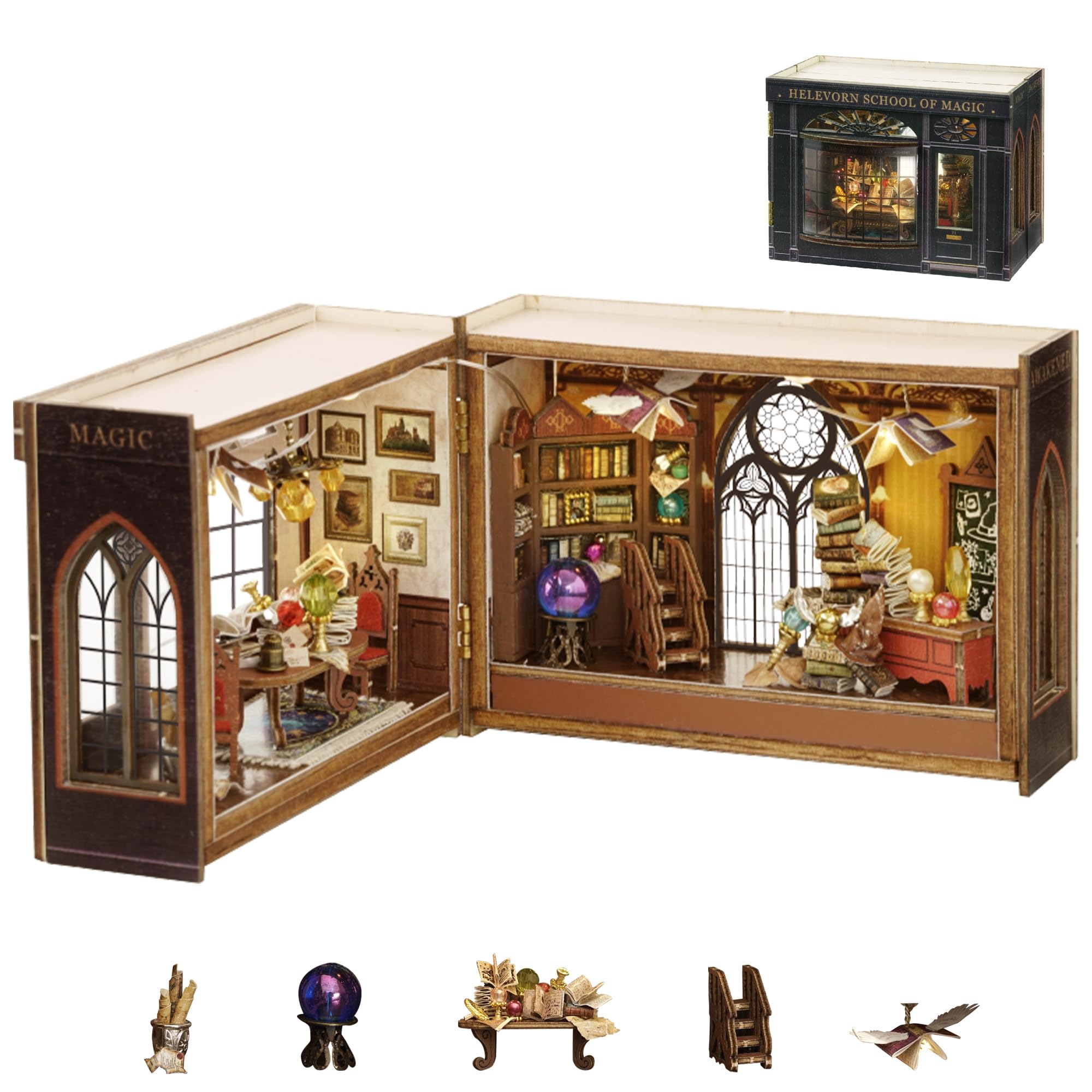 Flever Dollhouse Miniature DIY House Kit Creative Room with Furniture for Romantic Valentine's Gift (Magical Fate)