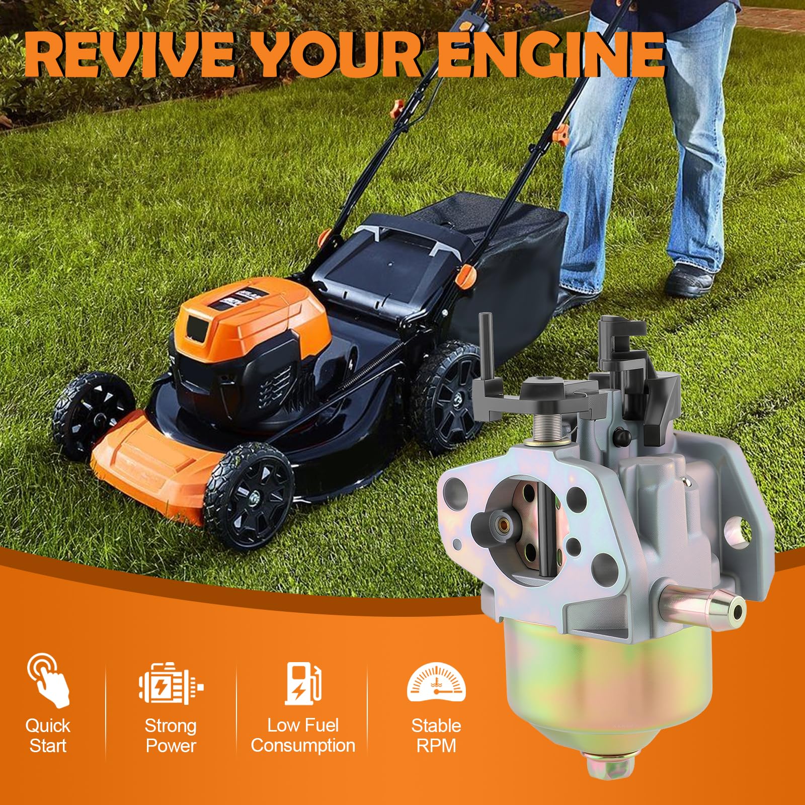 951-14423 Carburetor for Cub Cadet Troy Bilt 5X65RU 6X65RU TB105 TB120 TB220 RM210 RM220 159cc 4-Cycle Engines with Air Filter Spark Plug