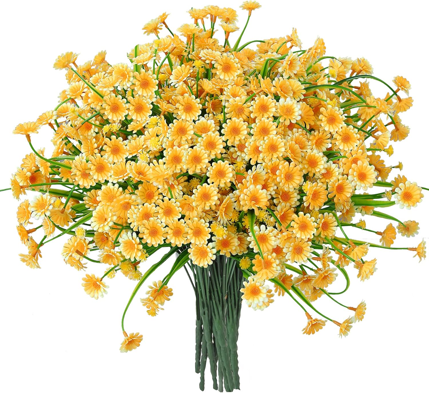 Momkids 6 Pcs Fake Fall Flowers Outdoor Artificial Plants UV Resistant Faux Daisies Greenery Shrubs Plant Hanging Flower Planter for Home Garden Patio Balcony Porch Window Box Decoration (Yellow) : Home & Kitchen