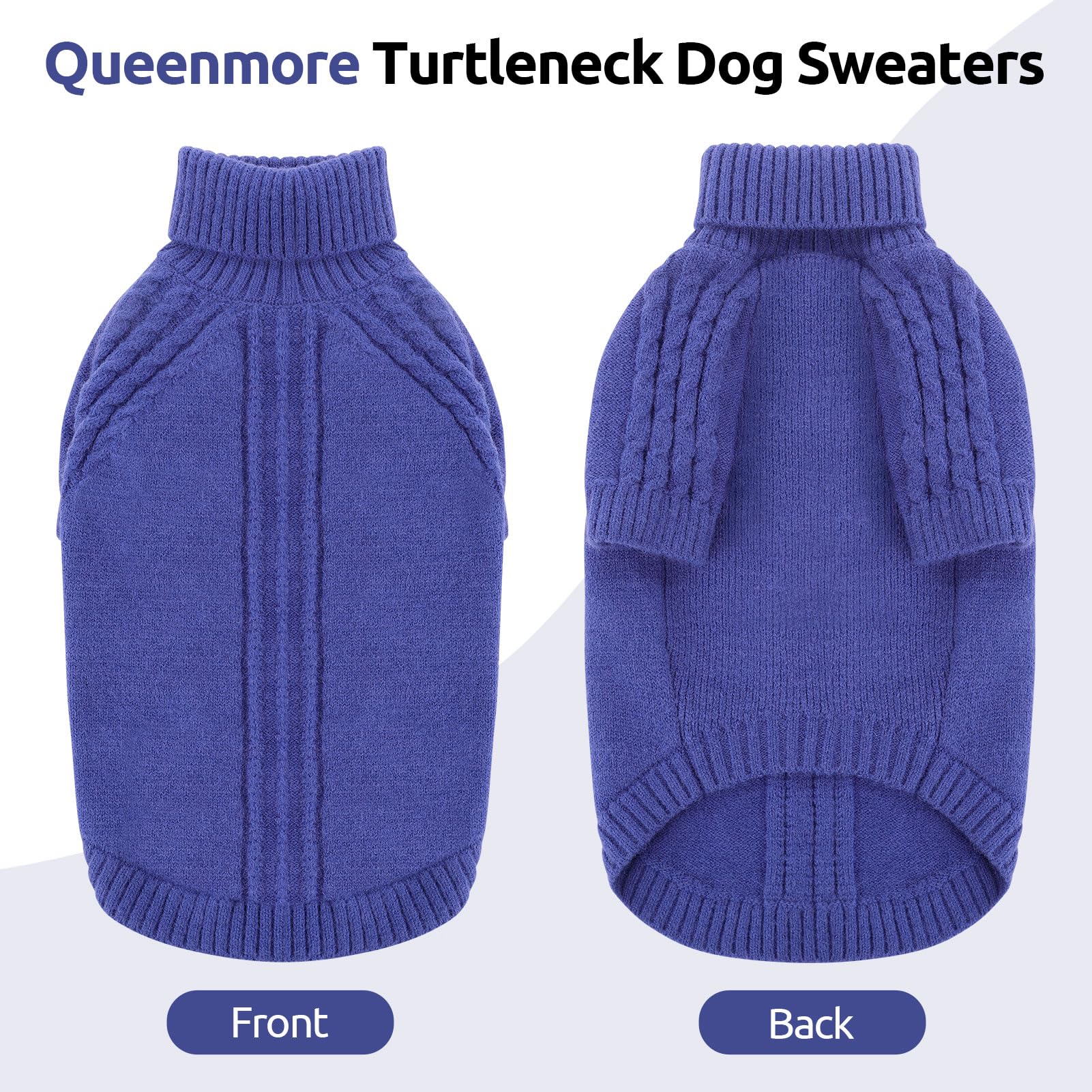 Queenmore Maglione Cane XL, Maglieria con Maniche Lunghe per Inverno, Adatto a Labrador, Border Collie, Golden Retriever - Maglione Natalizio (Blu, XL)