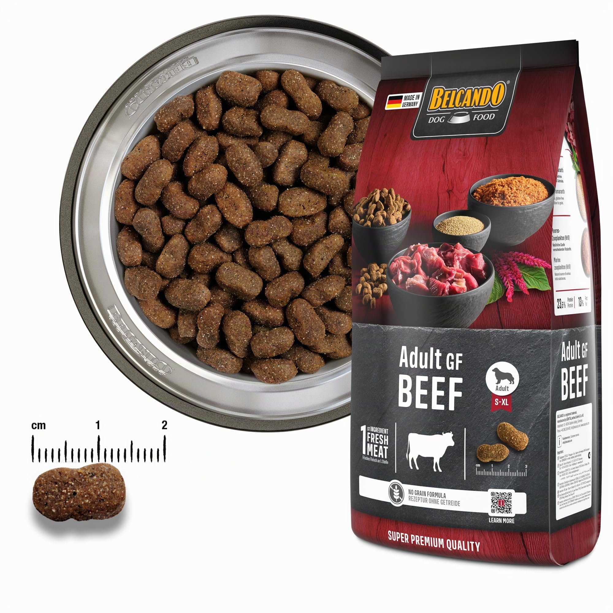 BELCANDO Adult GF Beef 12,5 kg getreidefreies Hundefutter Trockenfutter mit Rind Alleinfuttermittel für ausgewachsene Hunde ab 1 Jahr