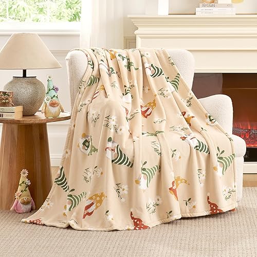 Miniatura 24 de Cozy Bliss - Manta de duende de Navidad de forro polar, manta de felpa súper suave y acogedora para sofá, sofá cama y cama (familia de duendes