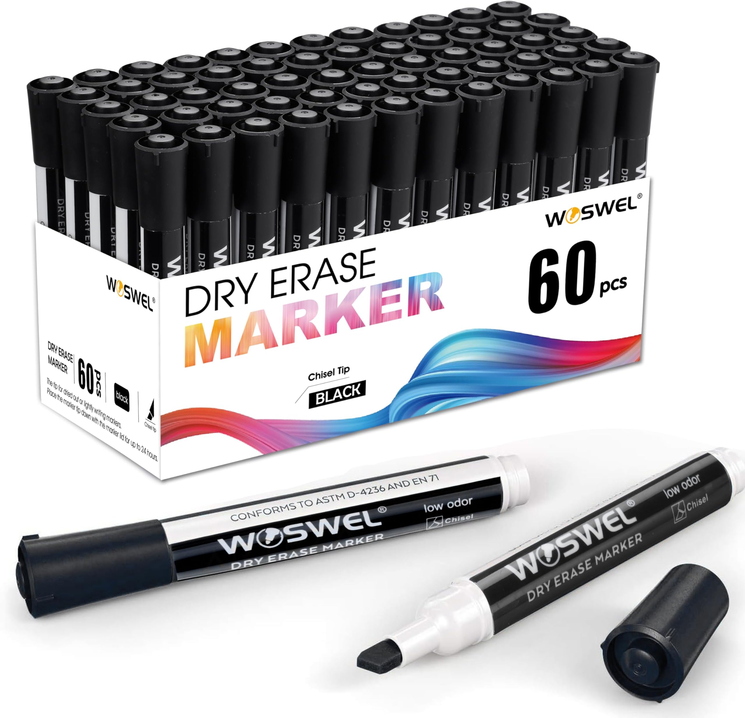 EXPO Low Odor Dry Erase Markers, Chisel Tip, Assorted