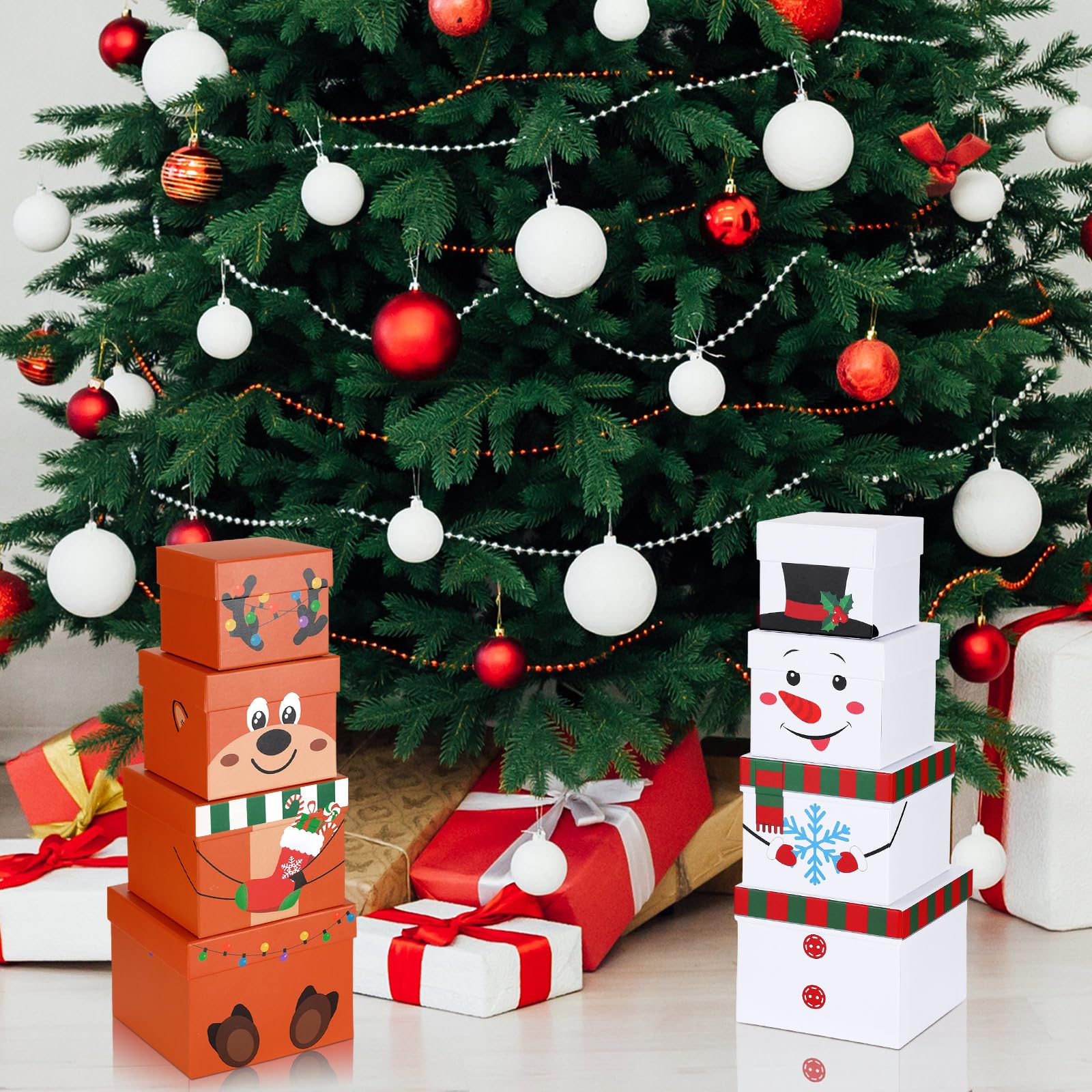 Snapklik.com : Tenceur 8 Pcs Christmas Nesting Box Decorative Stacking