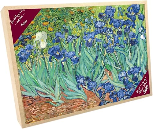 Miniatura 5 de Bristlegrass Rompecabezas de madera de 500 piezas para adultos, pinturas famosas de Van Gogh, regalos de lirios, coleccionables de arte,