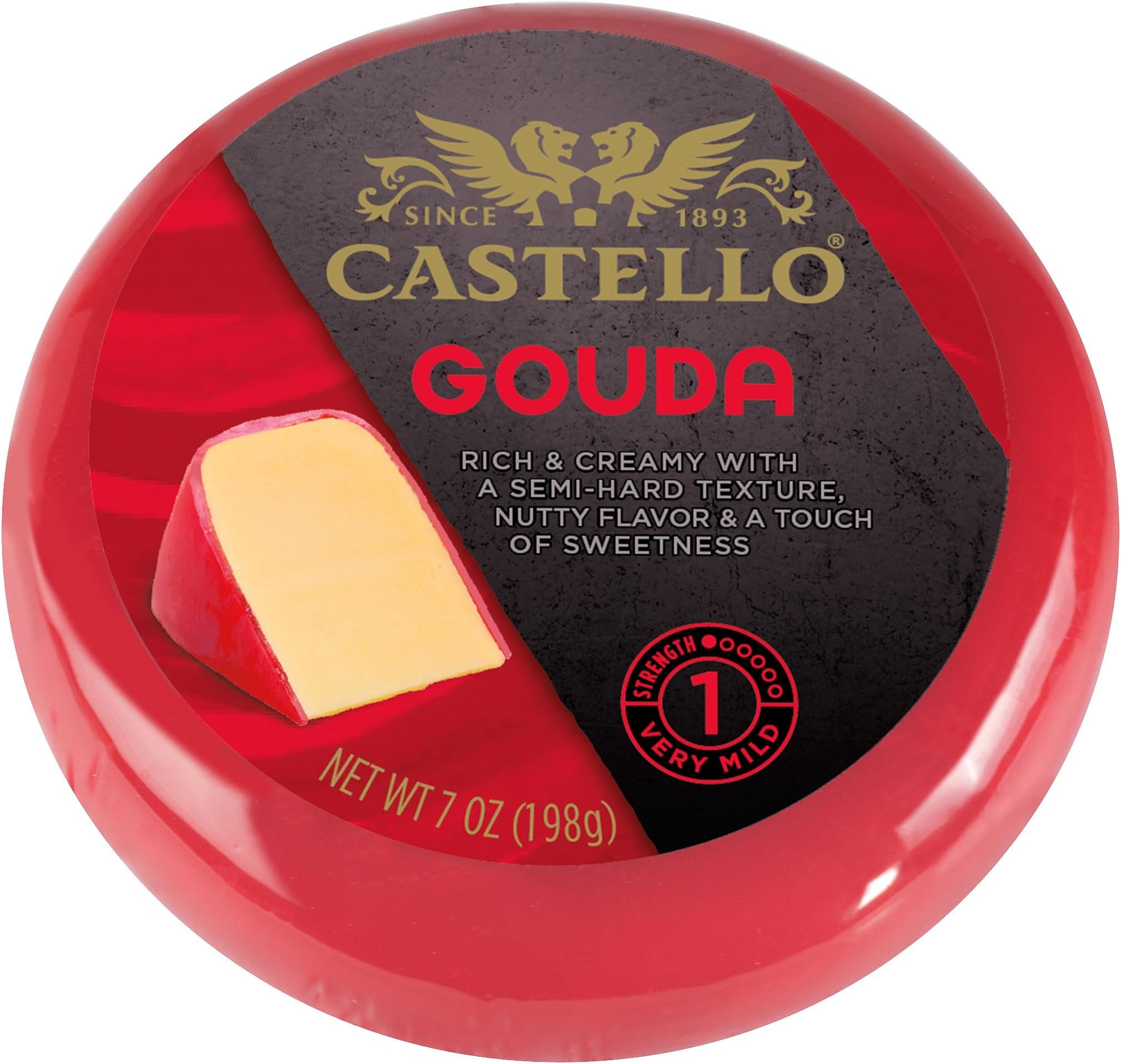 Castello Gouda Cheese Red Wax Round, 7 oz