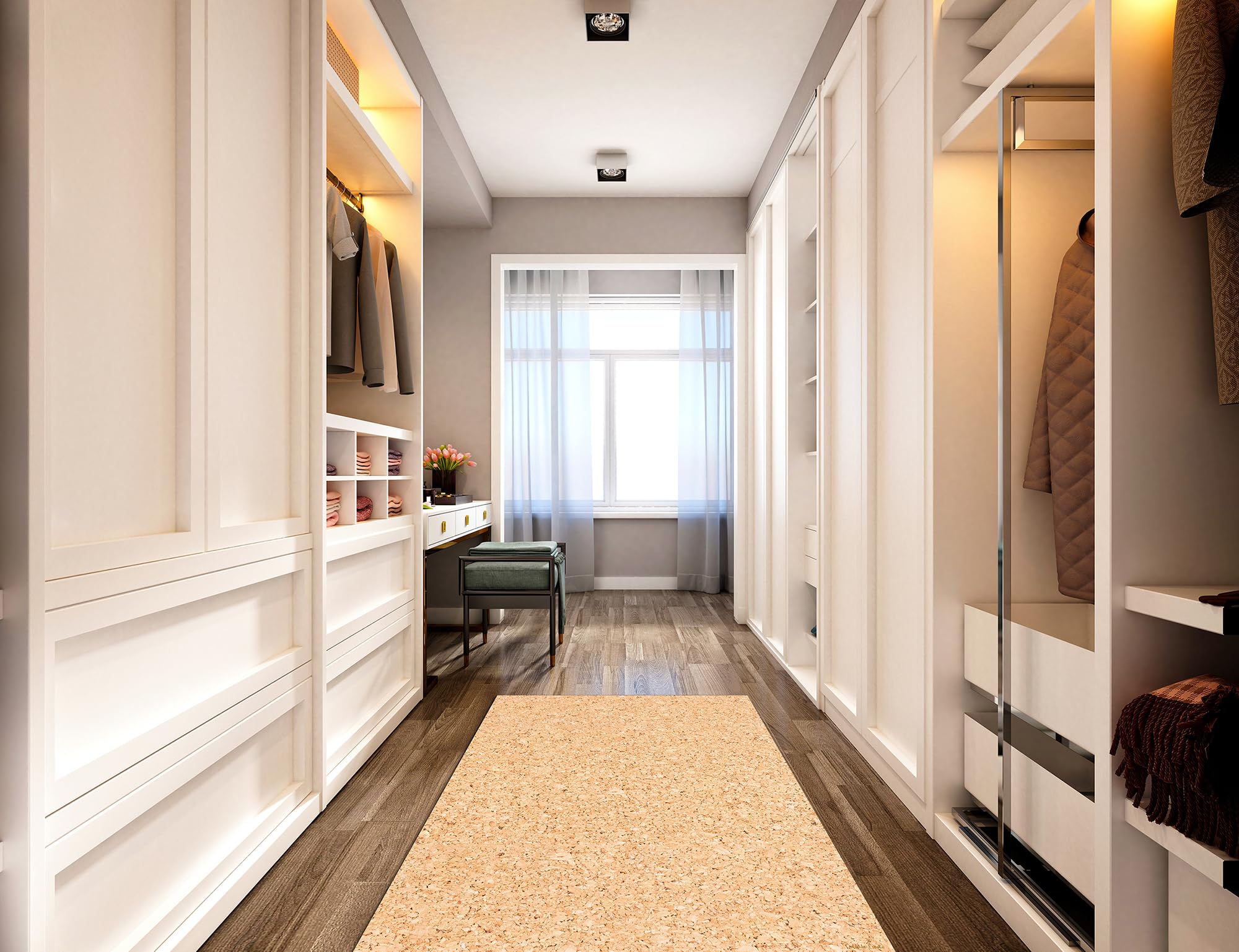 DobleUve Estudio Tapis Vinyle imprimé Liège | 140x200 cm | Tapis Cuisine | Tapis de Salon Antidérapant Antifongique Ignifuge | Tapis Enfants | Tapis Bain PVC | Tapis PVC