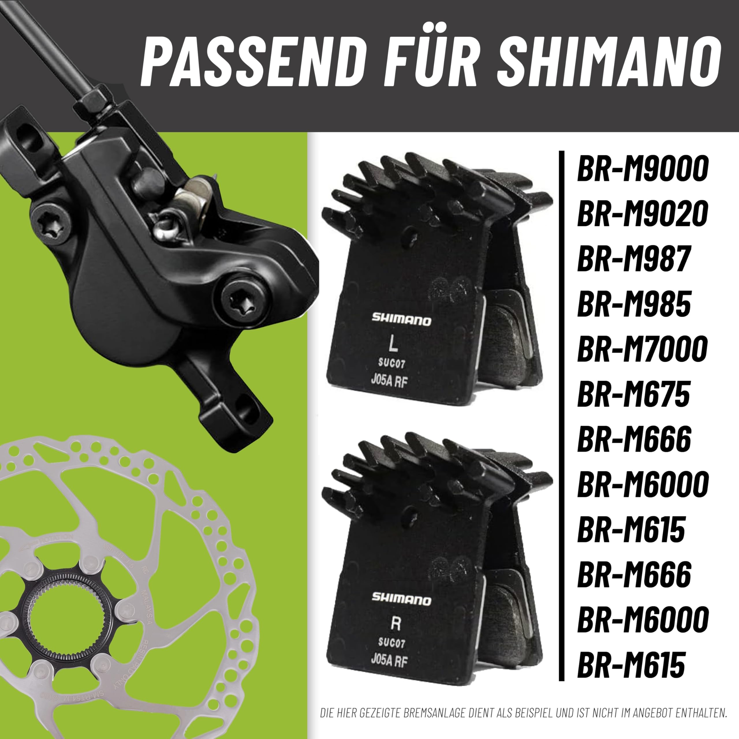 Shimano 2er Set J05A-RF Scheibenbremsbeläge mit Kühlrippen & Bleed Block | Ice-Tech Resin Bremsbeläge, Nachfolger J03A, kompatibel mit BR-M9000, M8000, M7000, M6000, langlebig & geräuscharm