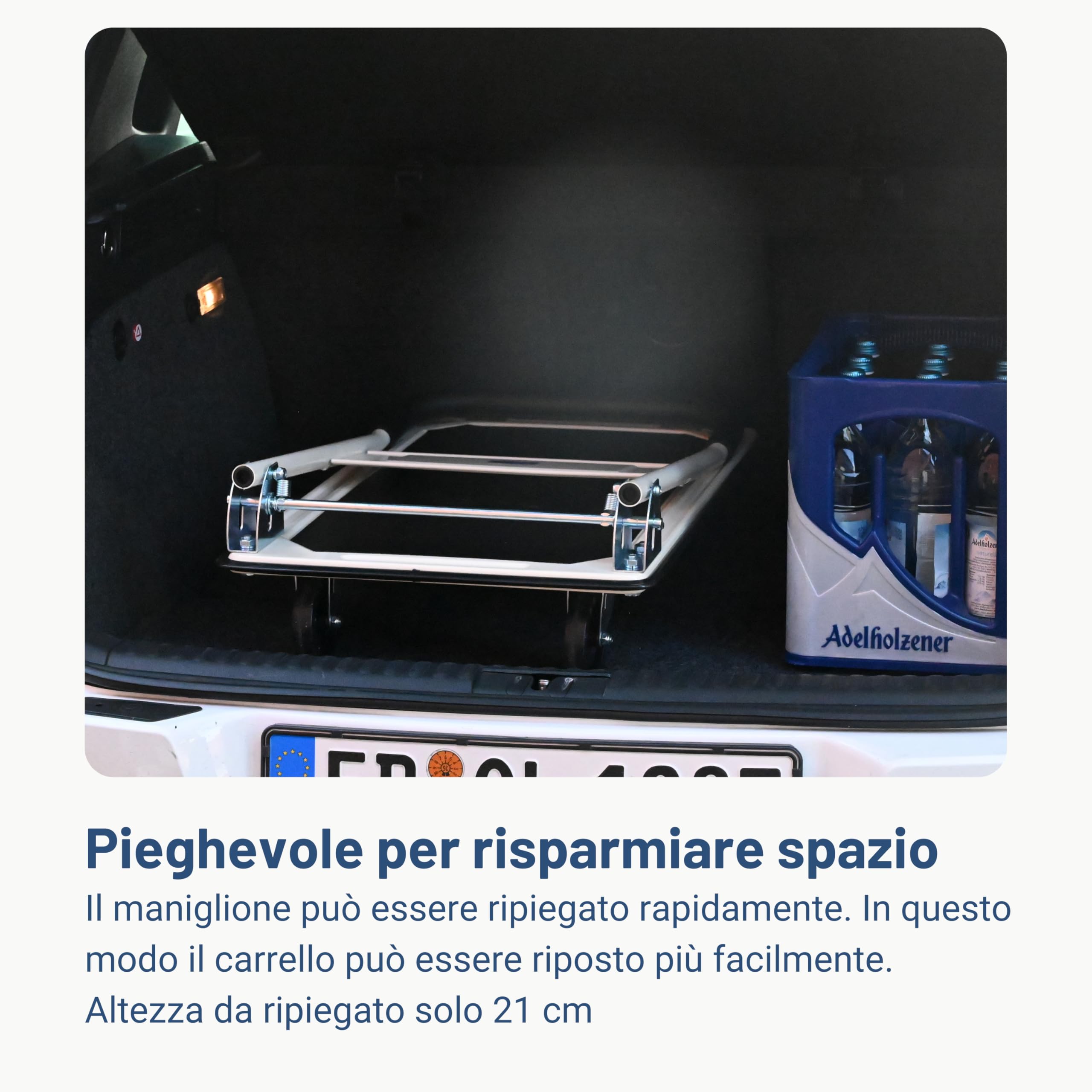 Pallit Carrello per trasporto pieghevole CARRY | portata 150 kg | Carrello a piattaforma con rivestimento antiscivolo