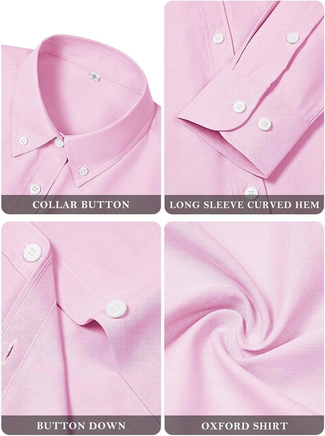 Button Down Shirts for Women Cotton Oxford Shirts Long Sleeve Dress Shirts Collared Blouses Work Casual Solid Tunic Tops - Image 5
