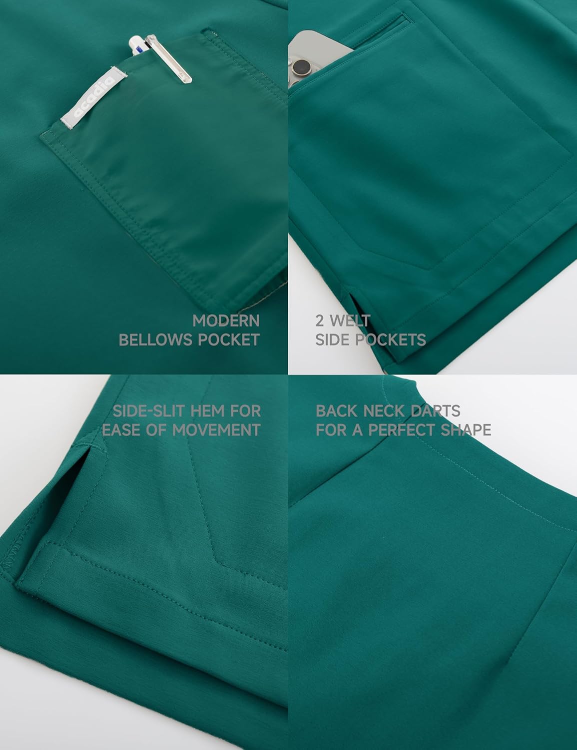 Alice V-Neck Scrub Top for Women – Classic Fit, 3 Pockets, High Performance, Easy Care Women Scrub Top - Image 4