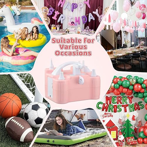 Miniatura 8 de 4-in-1 Electric Balloon Pump for All Balloons,Portable Dual Nozzle 600W Air Pump for Balloons,High Power Balloon Blower for Latex Foil 260q Mylar