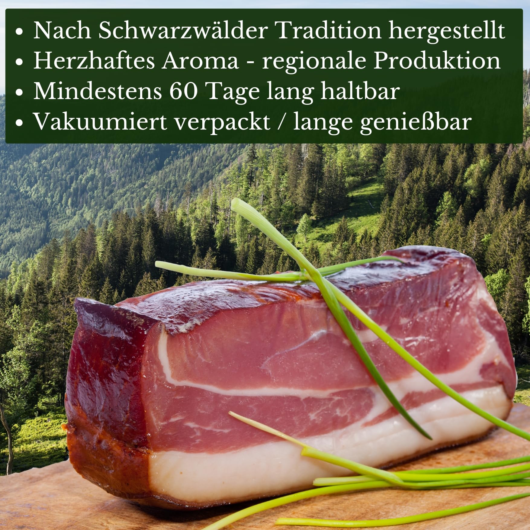 Original Schwarzwälder Schinken am Stück – Traditionell geräuchert, herzhaft & aromatisch – Premium Qualität direkt aus dem Schwarzwald – Perfekt für Brotzeit, Vesper & Feinschmecker (1 KG)