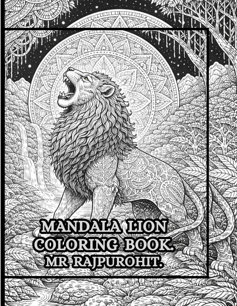 MANDALA LION COLORING BOOK.